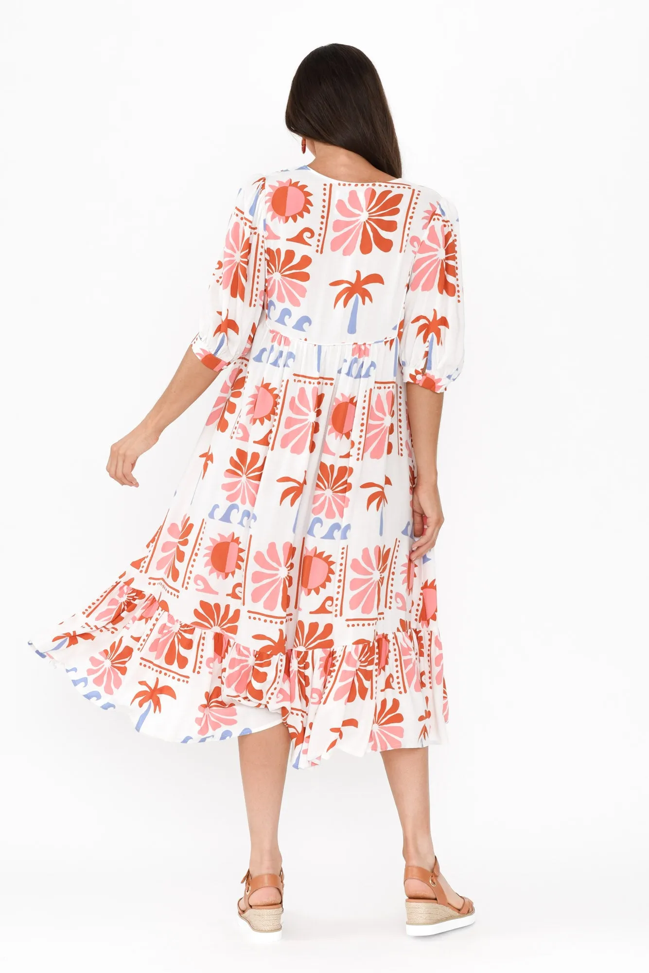 Jill White Tropical Frill Dress sold by Blue Bungalow product image thumbnail 4