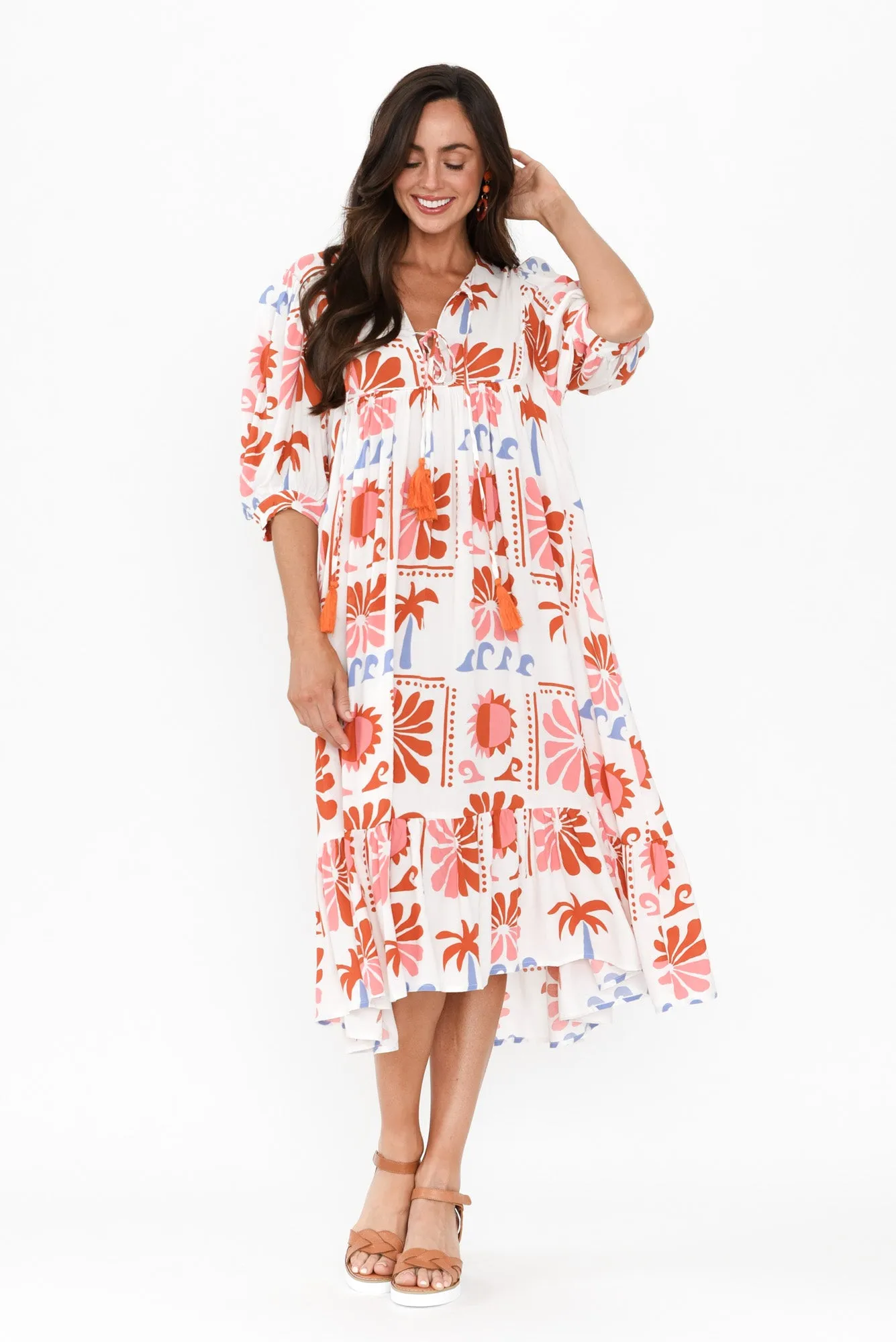Jill White Tropical Frill Dress sold by Blue Bungalow product image thumbnail 2