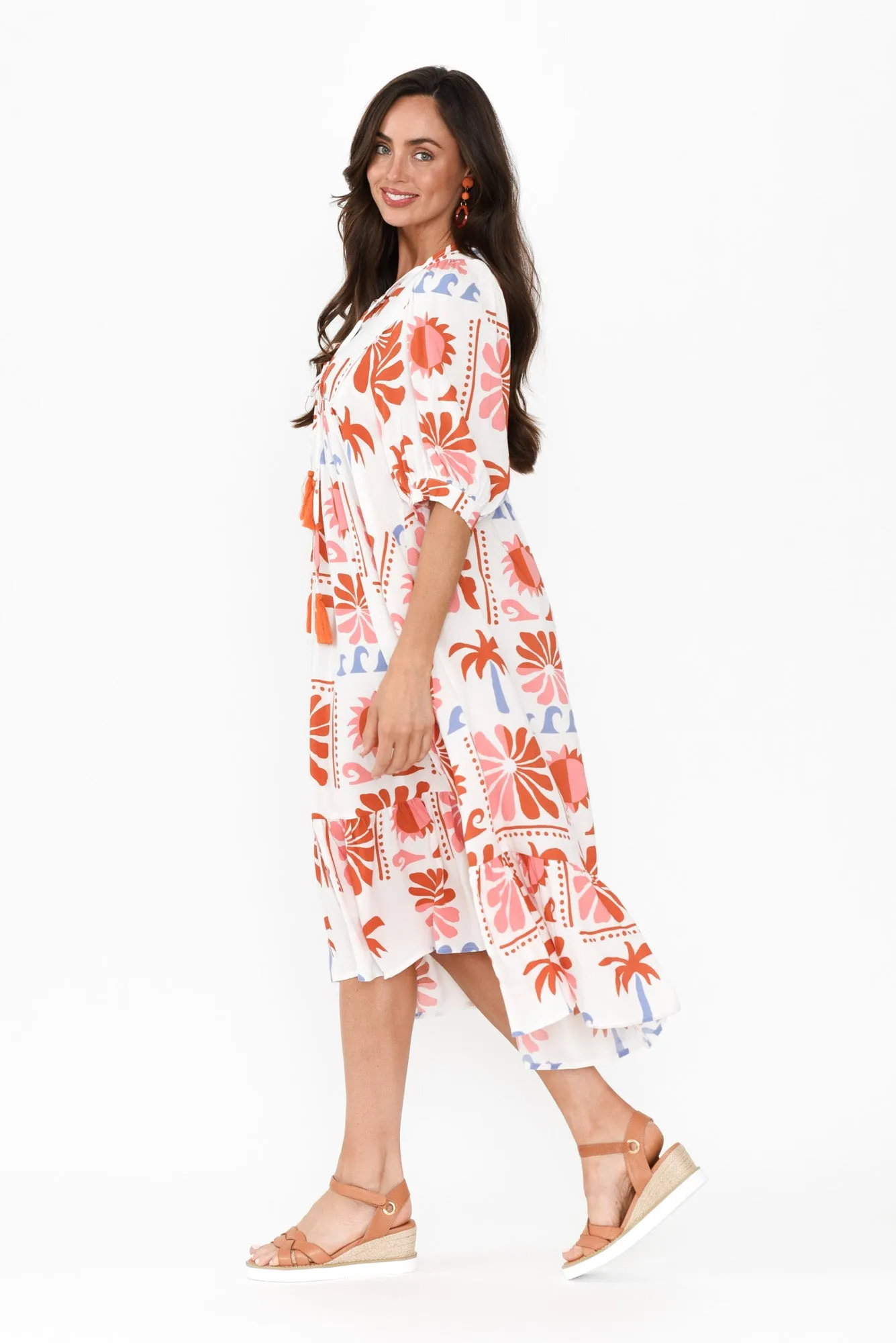 Jill White Tropical Frill Dress sold by Blue Bungalow product image thumbnail 3