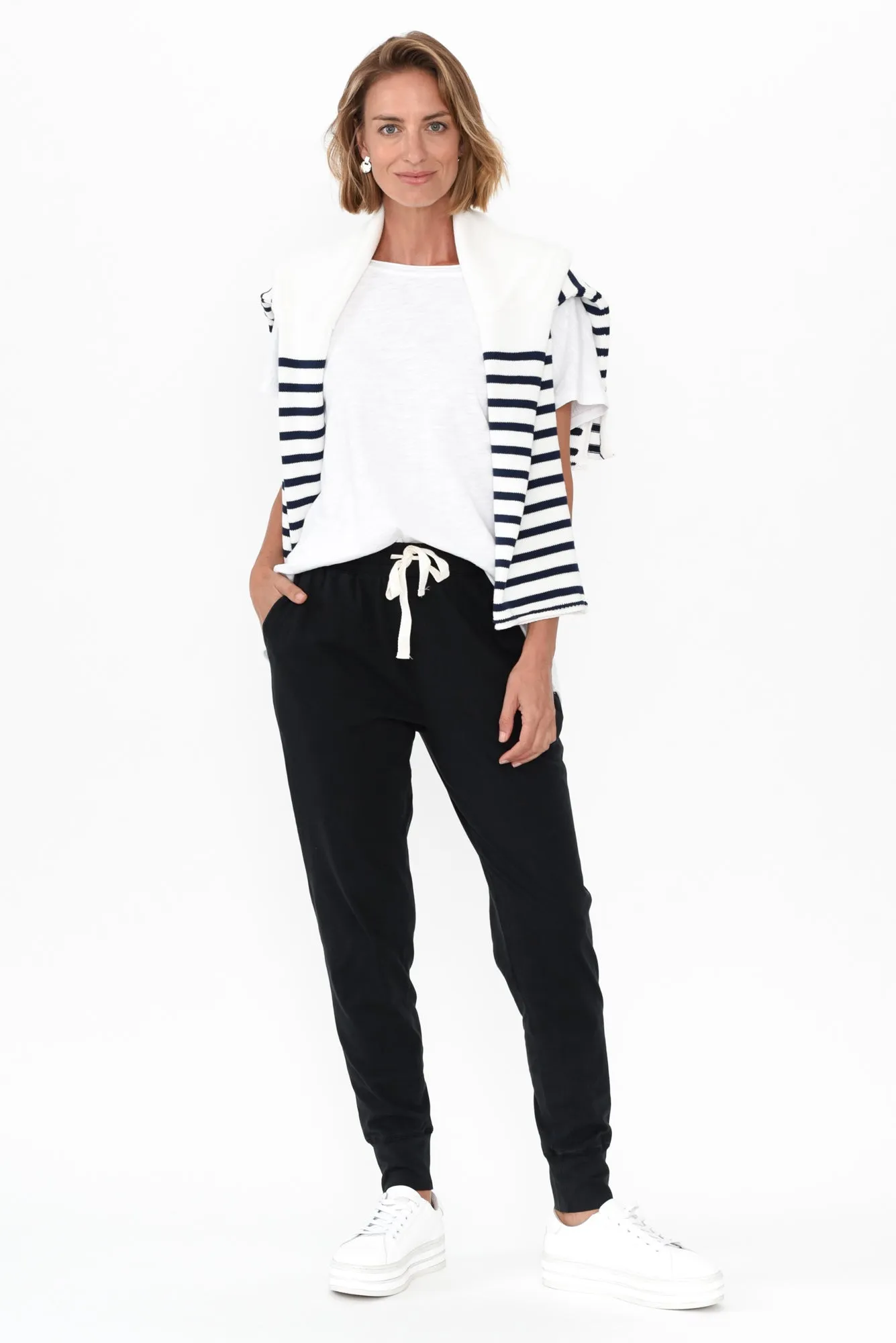 Black Wash Out Lounge Sweatpants sold by Blue Bungalow product image thumbnail 3