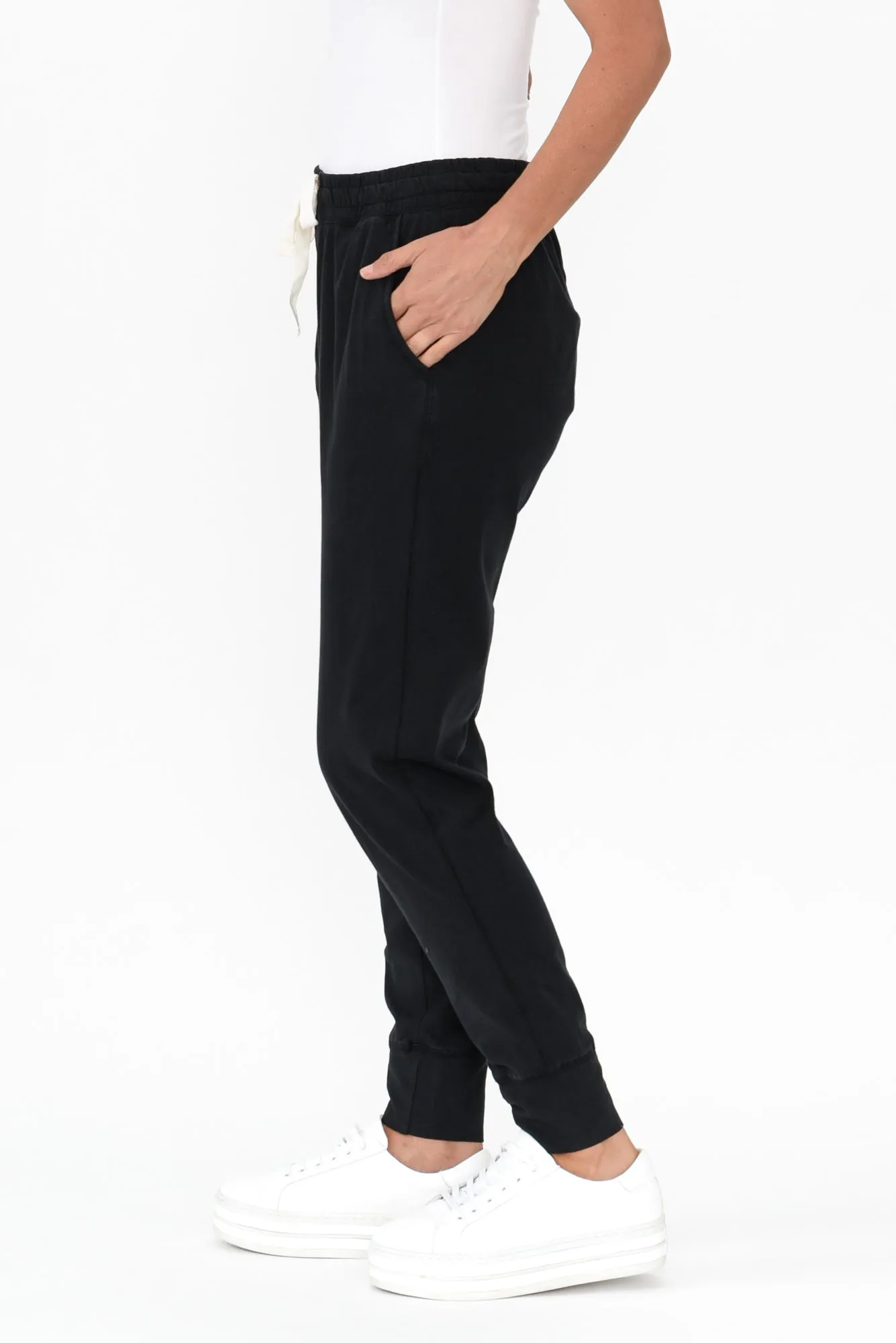 Black Wash Out Lounge Sweatpants sold by Blue Bungalow product image thumbnail 4