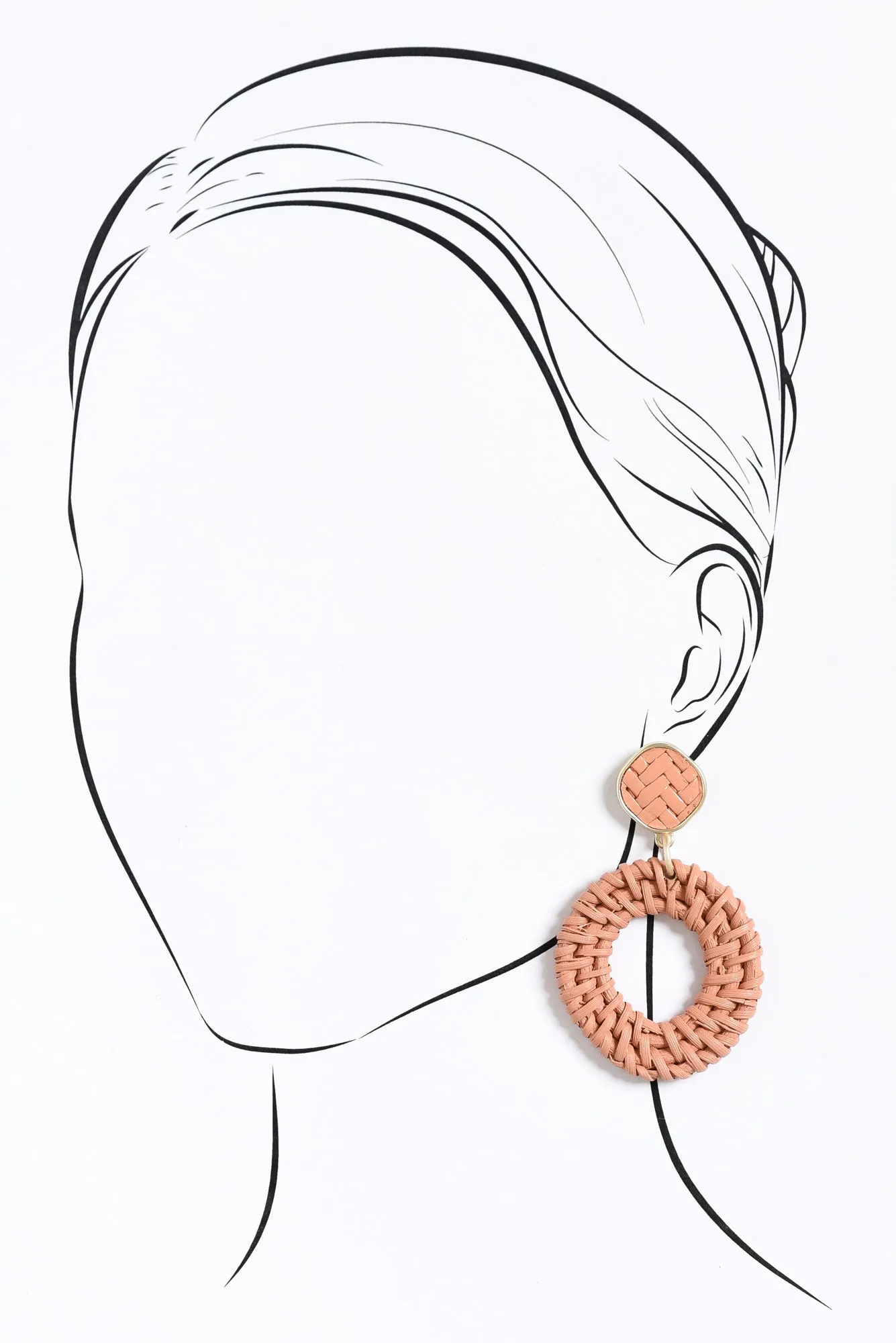 Pevensie Pink Woven Drop Earrings sold by Blue Bungalow product image thumbnail 2