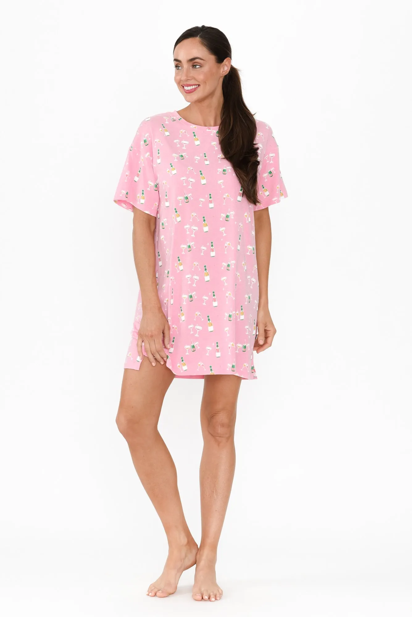 Collie Pink Champagne Bamboo Nightie sold by Blue Bungalow product image thumbnail 2