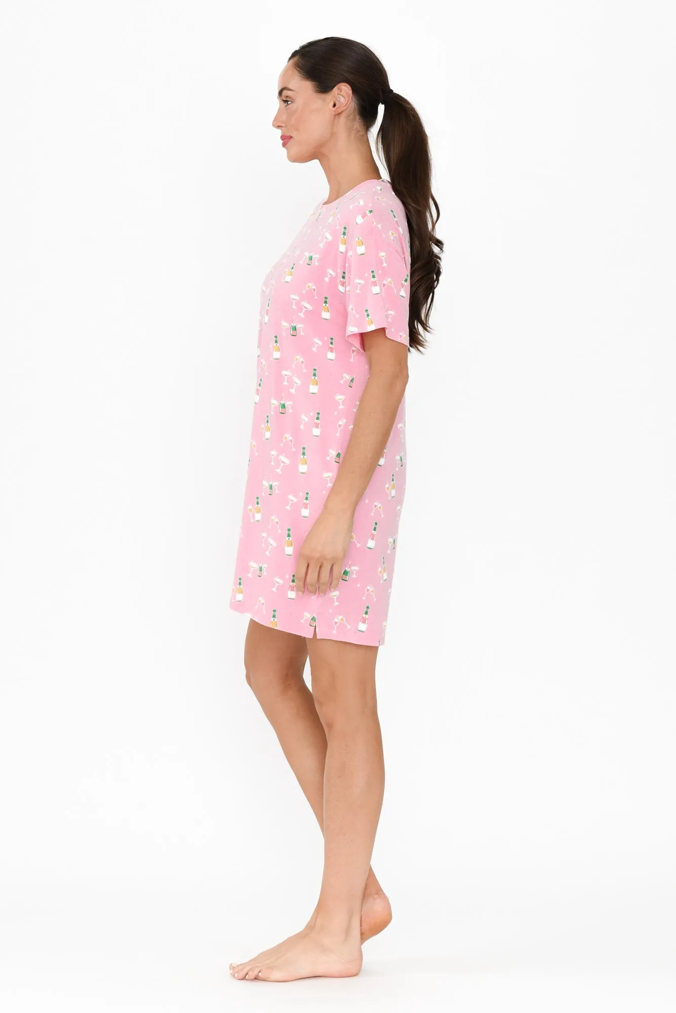 Collie Pink Champagne Bamboo Nightie sold by Blue Bungalow product image thumbnail 3