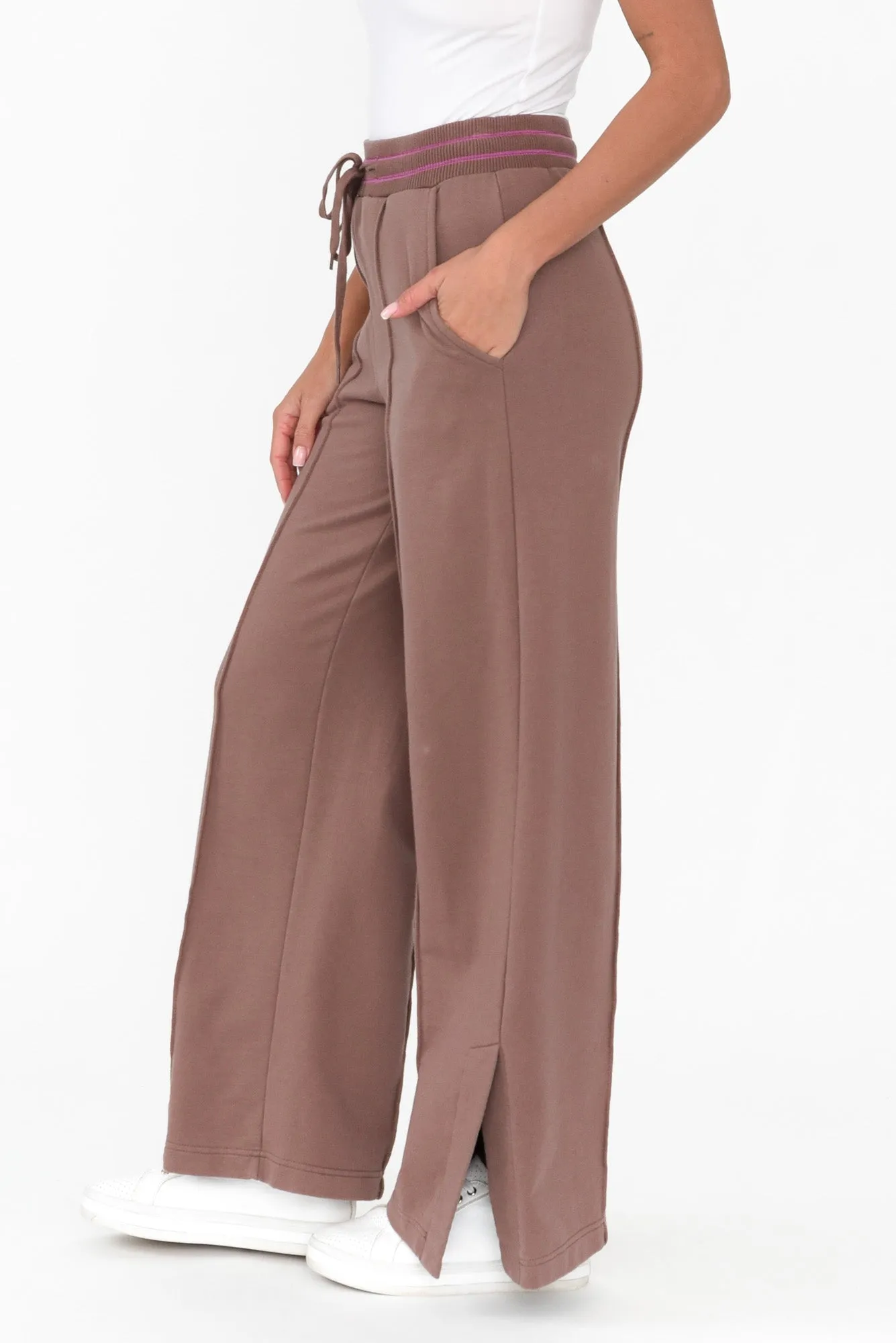Kyla Brown Cotton Blend Wide Leg Pants sold by Blue Bungalow product image thumbnail 4