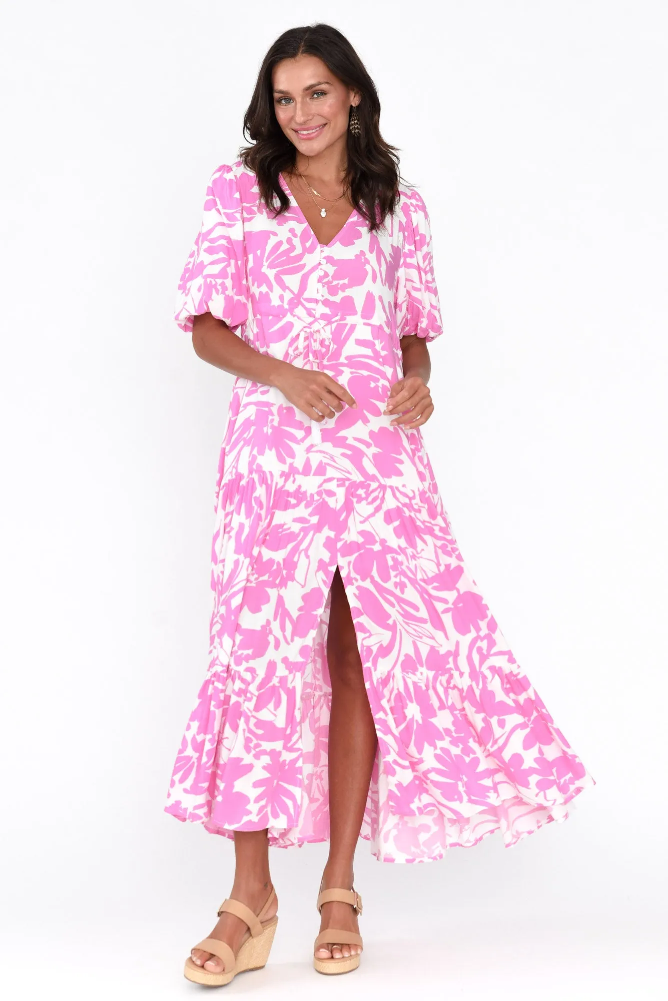 Pearson Lilac Garden Button Tier Dress sold by Blue Bungalow