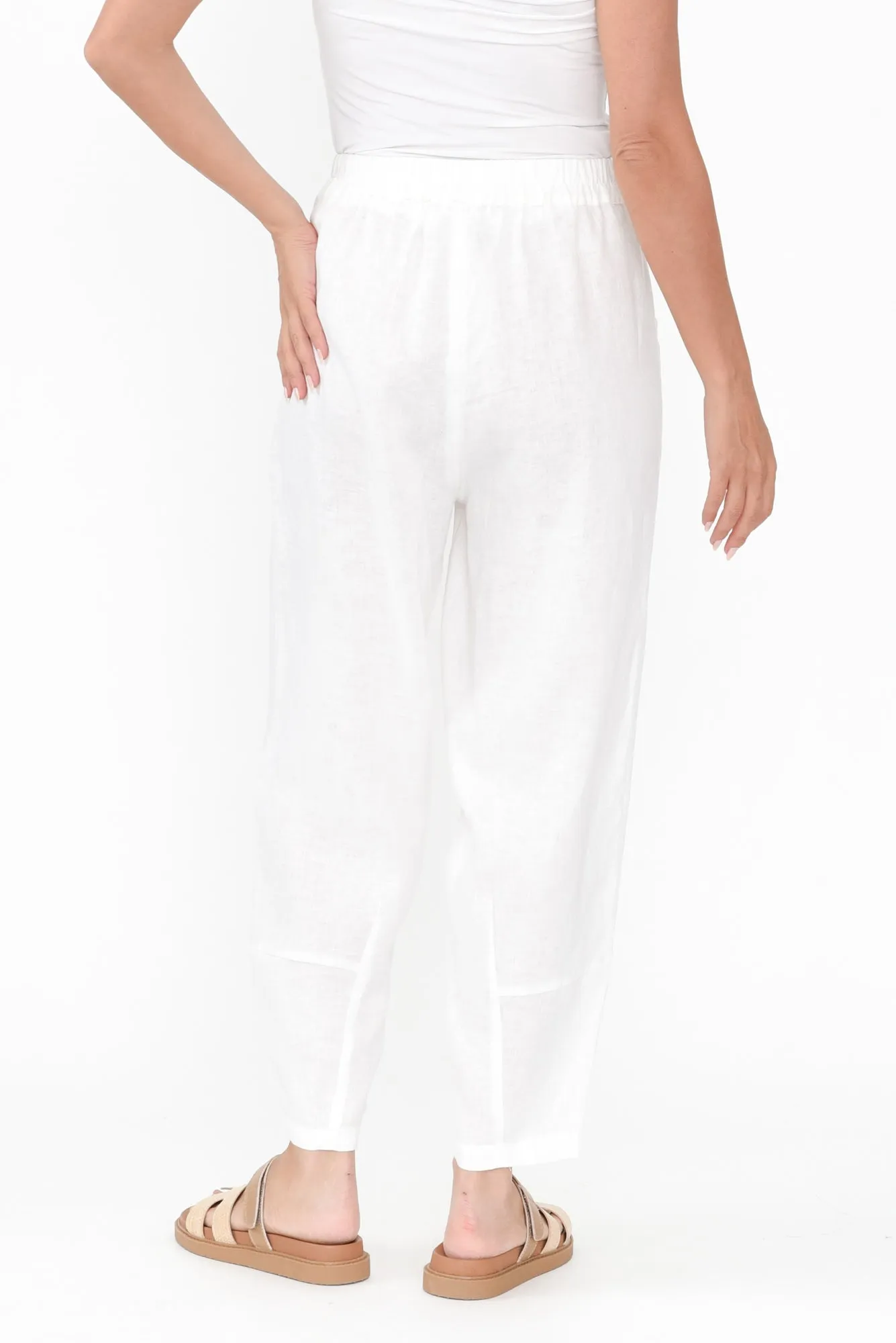 Botev White Linen Relaxed Pants sold by Blue Bungalow product image thumbnail 5