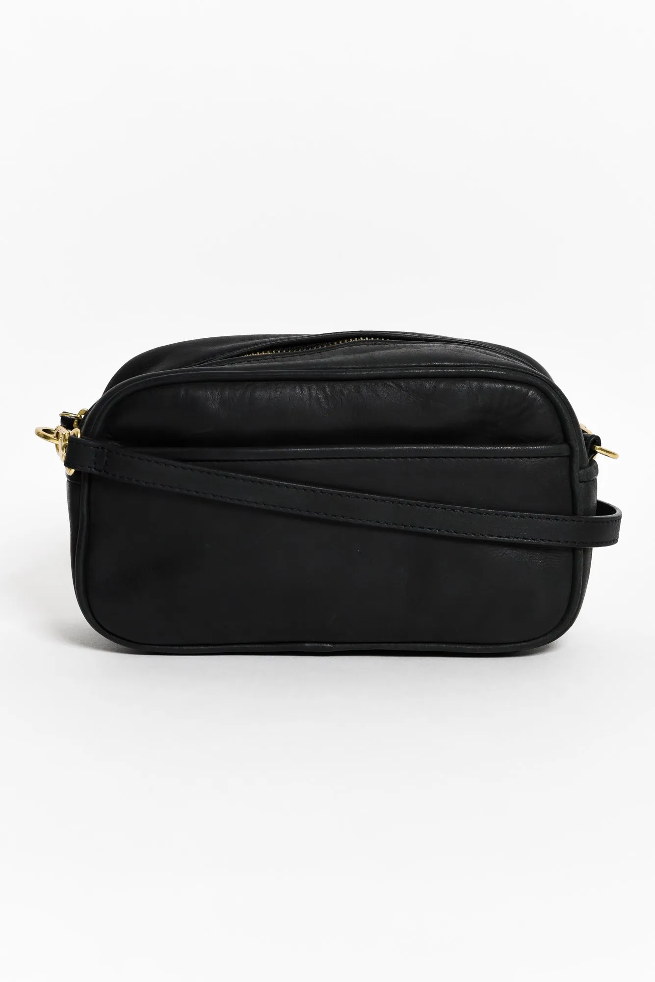 Opera Black Leather Crossbody Bag sold by Blue Bungalow