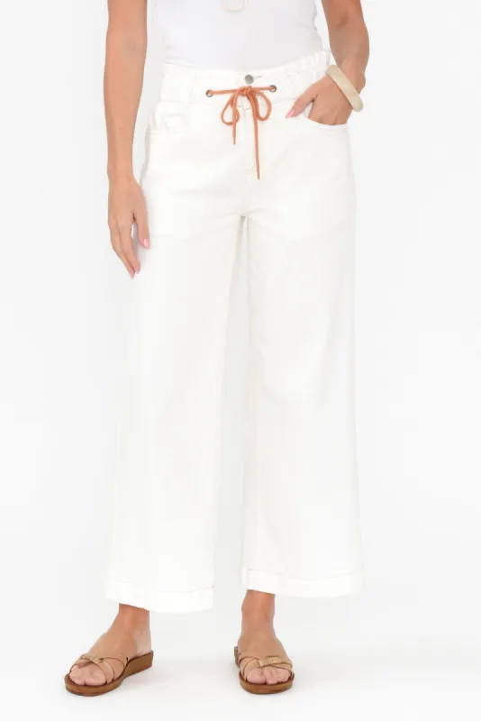 Halifax Ivory Denim Wide Leg Pants sold by Blue Bungalow