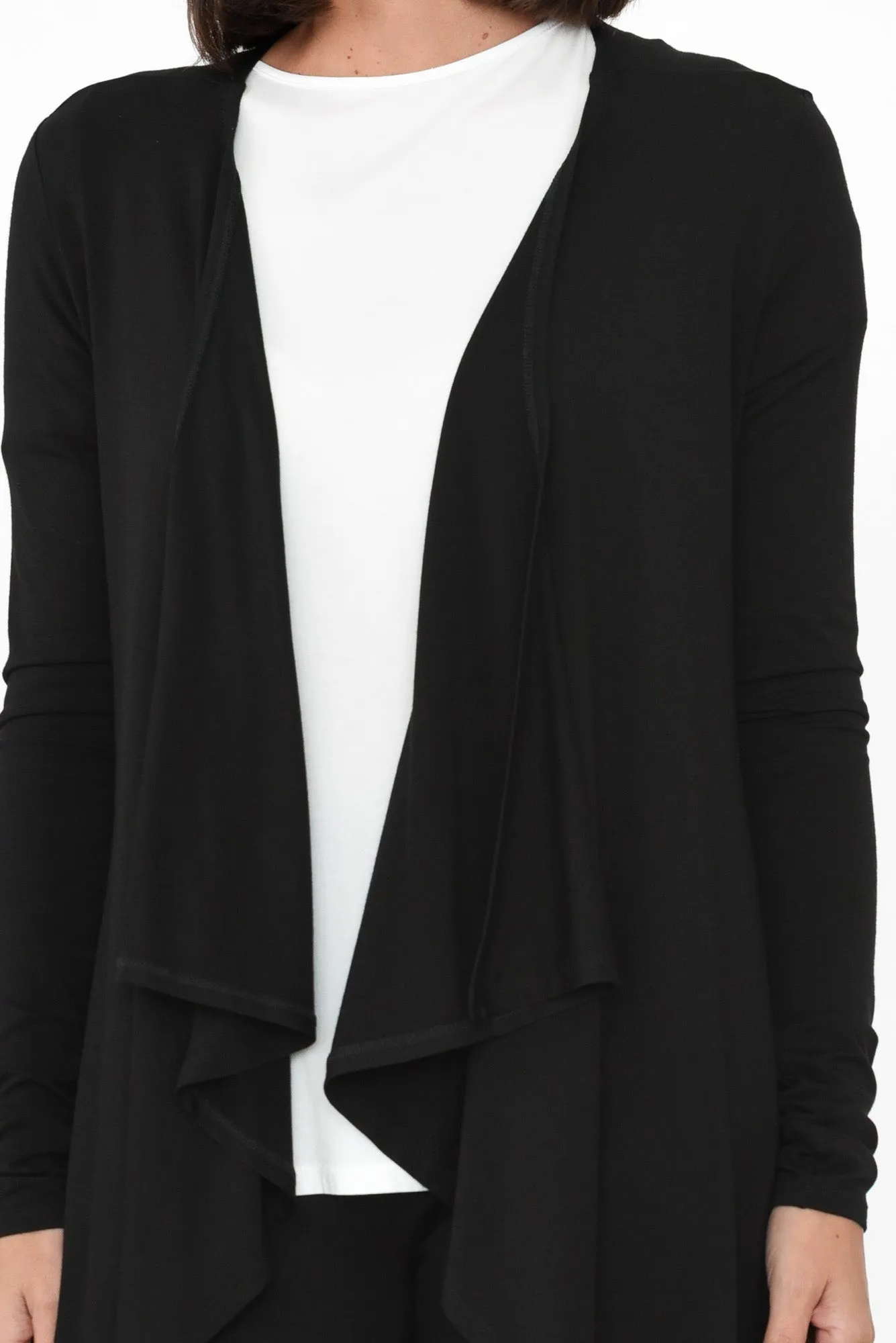 Black Bamboo Waterfall Cardigan sold by Blue Bungalow product image thumbnail 5