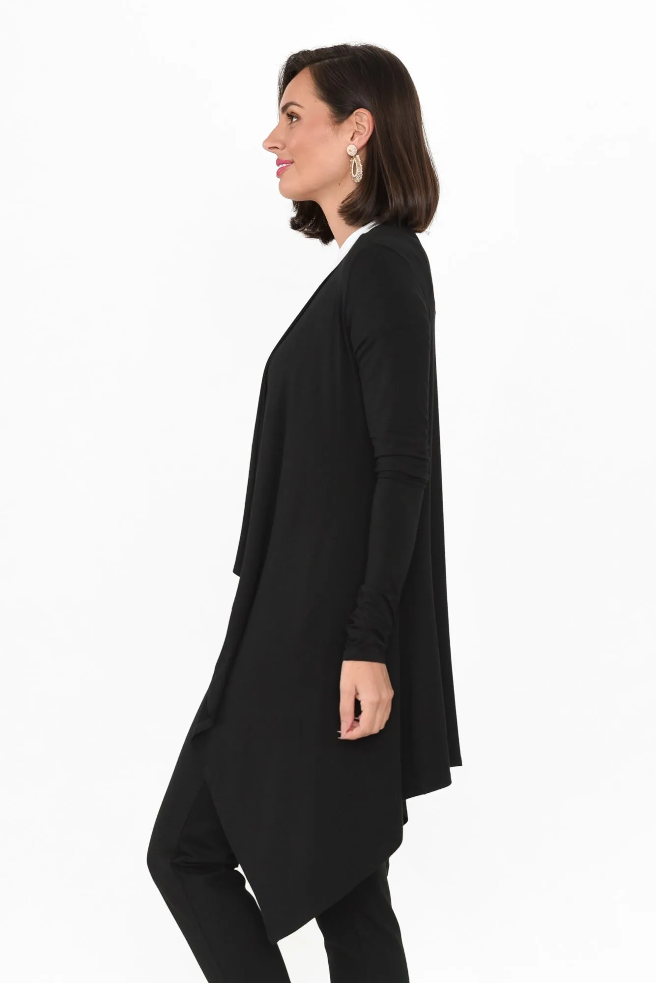 Black Bamboo Waterfall Cardigan sold by Blue Bungalow product image thumbnail 3