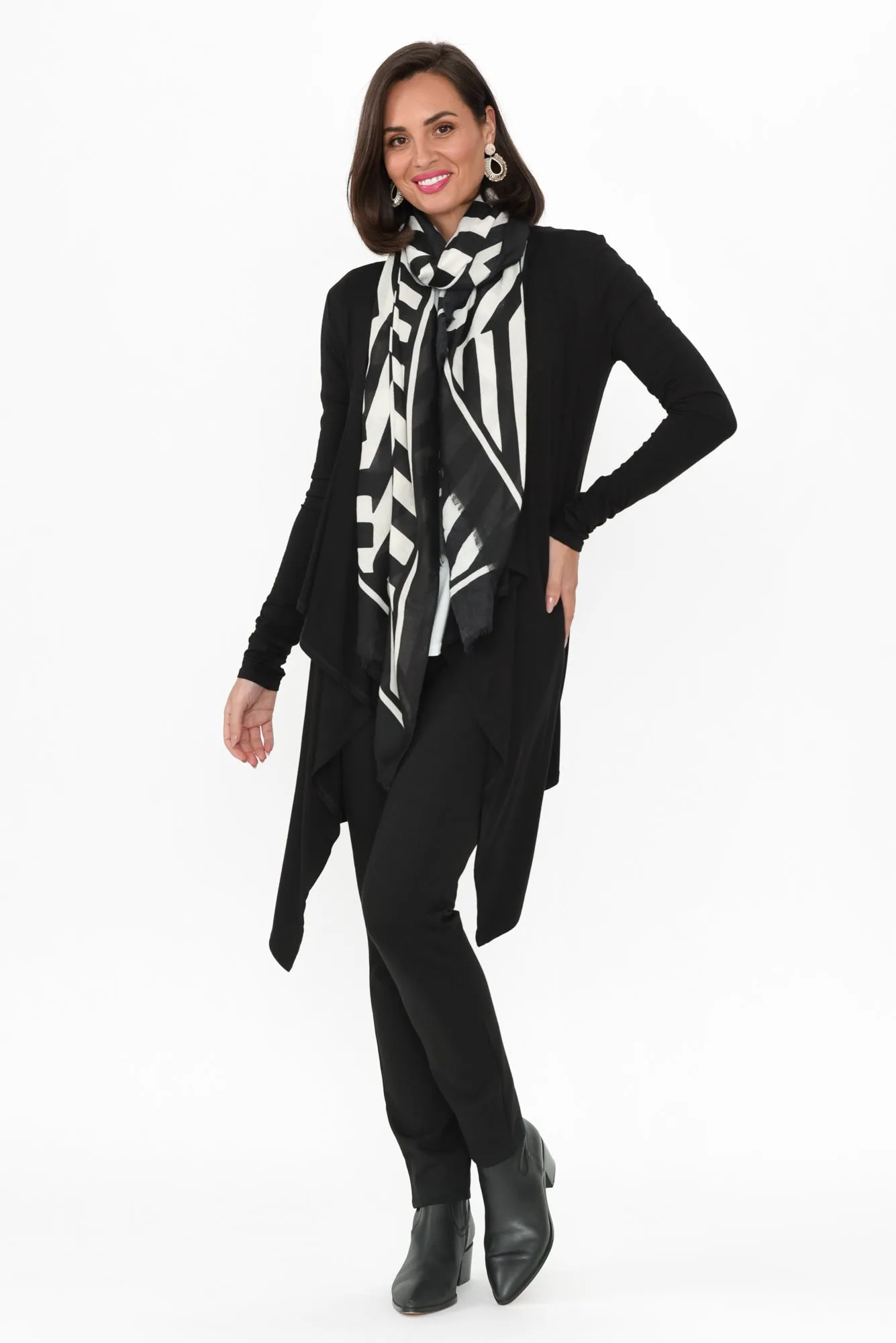 Black Bamboo Waterfall Cardigan sold by Blue Bungalow product image thumbnail 2
