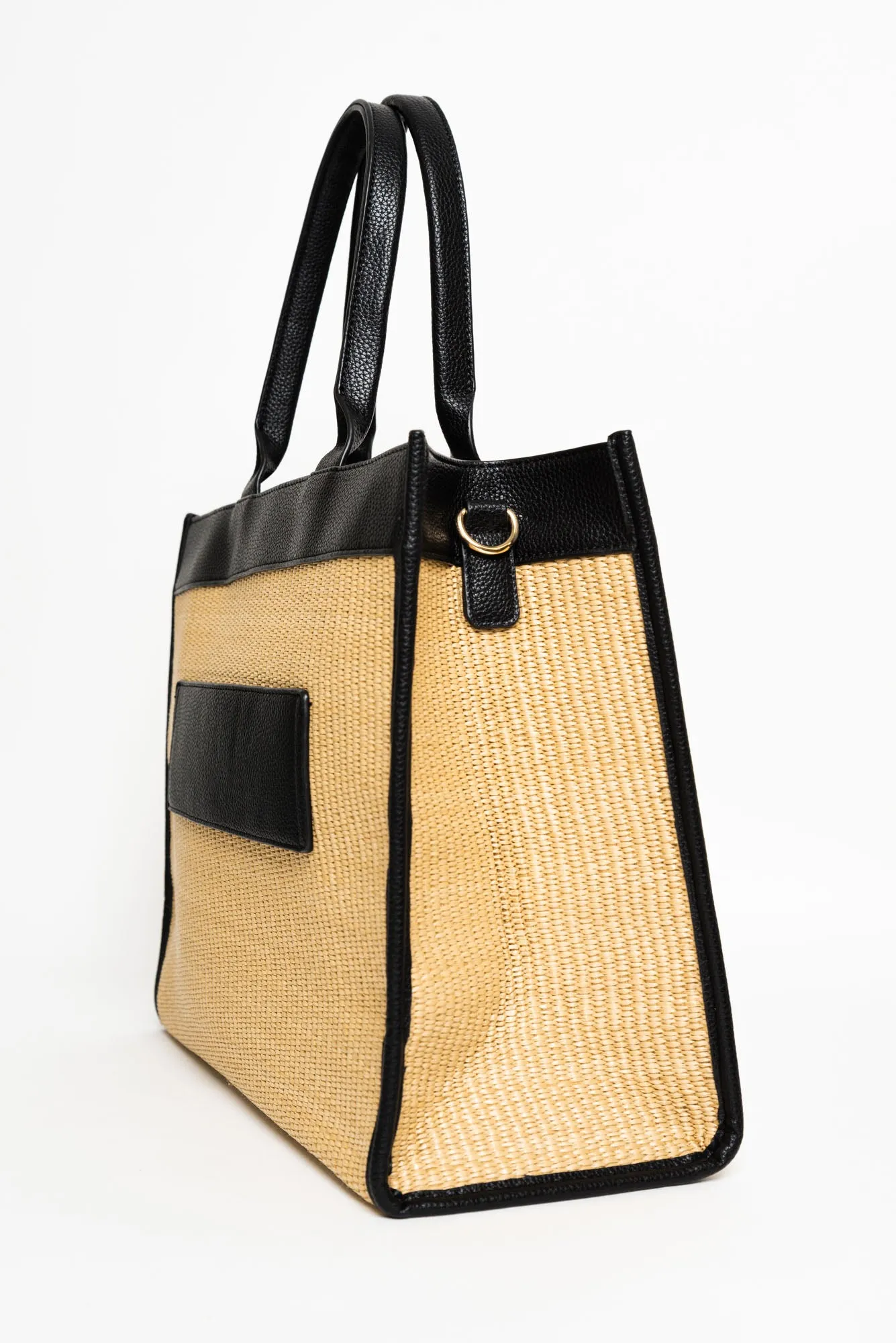 Amos Natural Contrast Weave Tote Bag sold by Blue Bungalow product image thumbnail 2