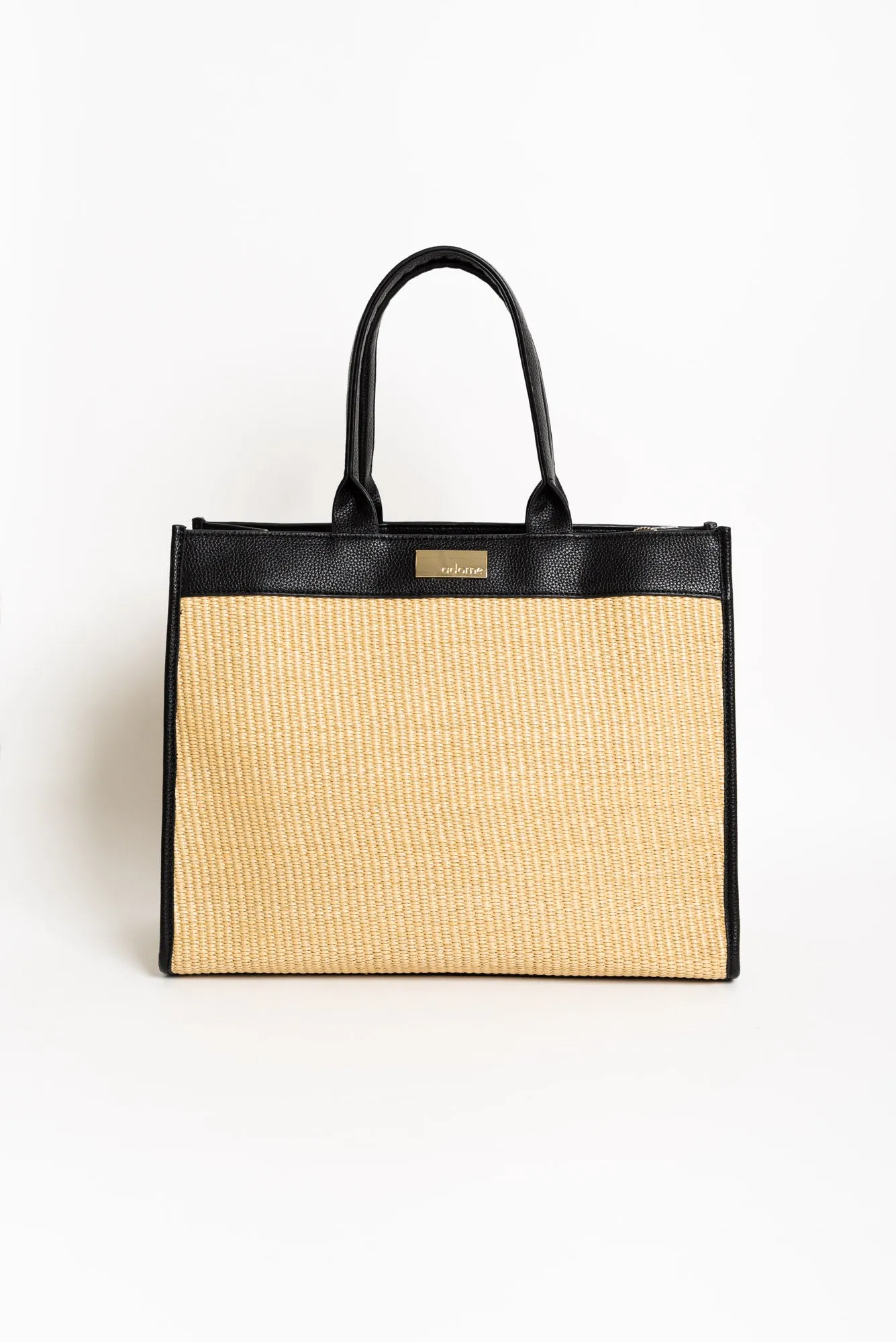 Amos Natural Contrast Weave Tote Bag sold by Blue Bungalow