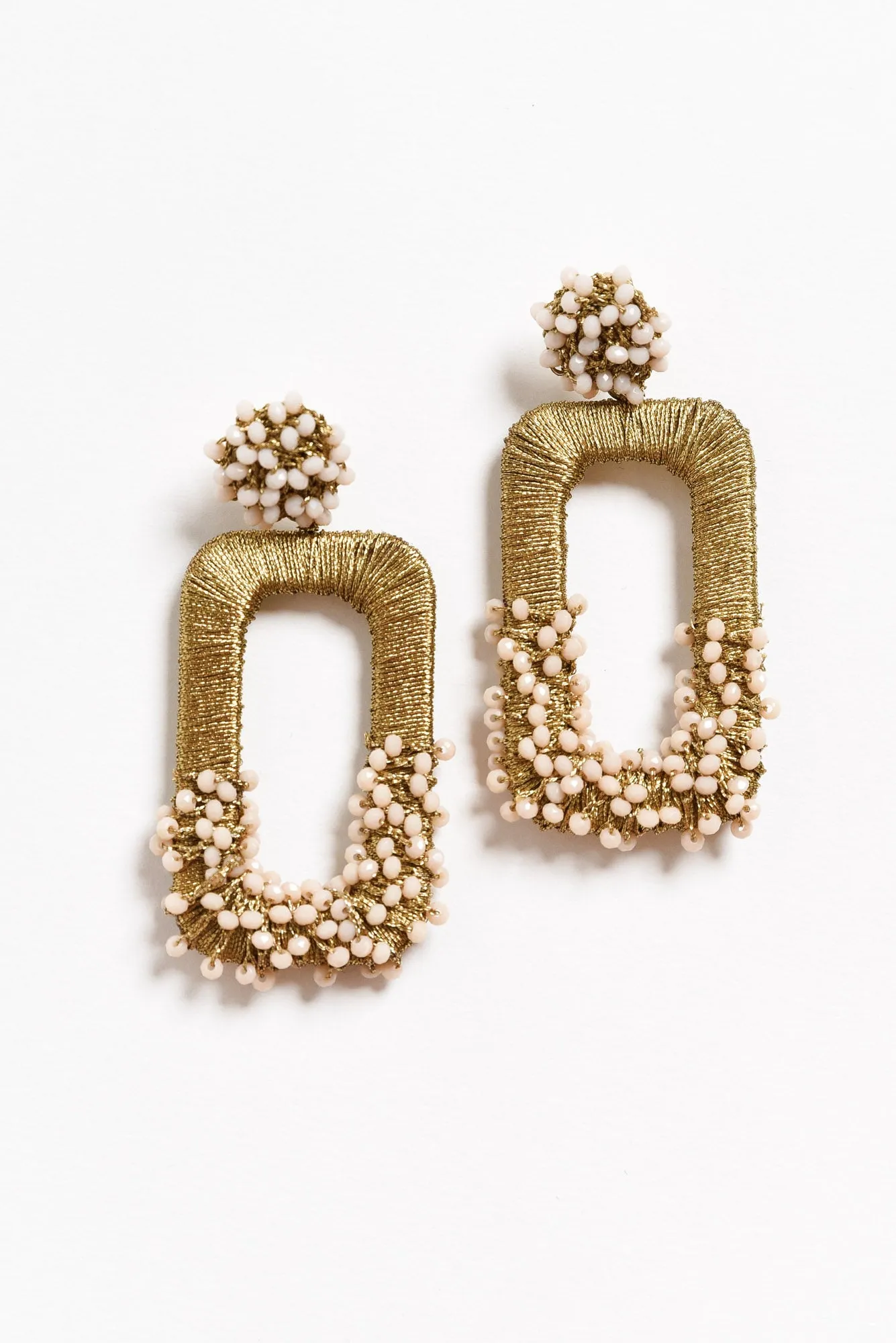 Peppa Gold Beaded Drop Earrings sold by Blue Bungalow