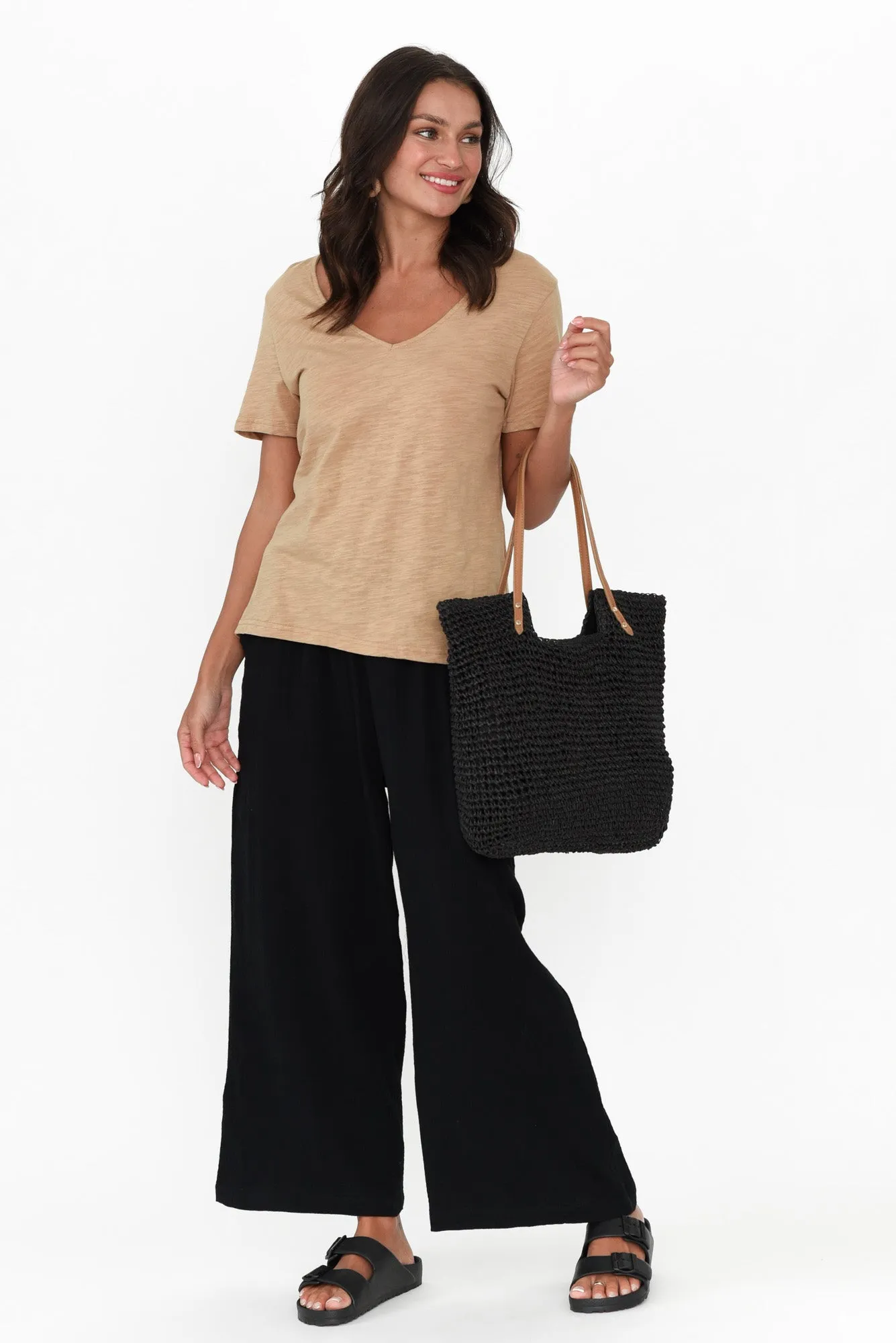 Indila Black Cotton Pants sold by Blue Bungalow product image thumbnail 3