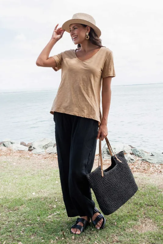 Indila Black Cotton Pants sold by Blue Bungalow