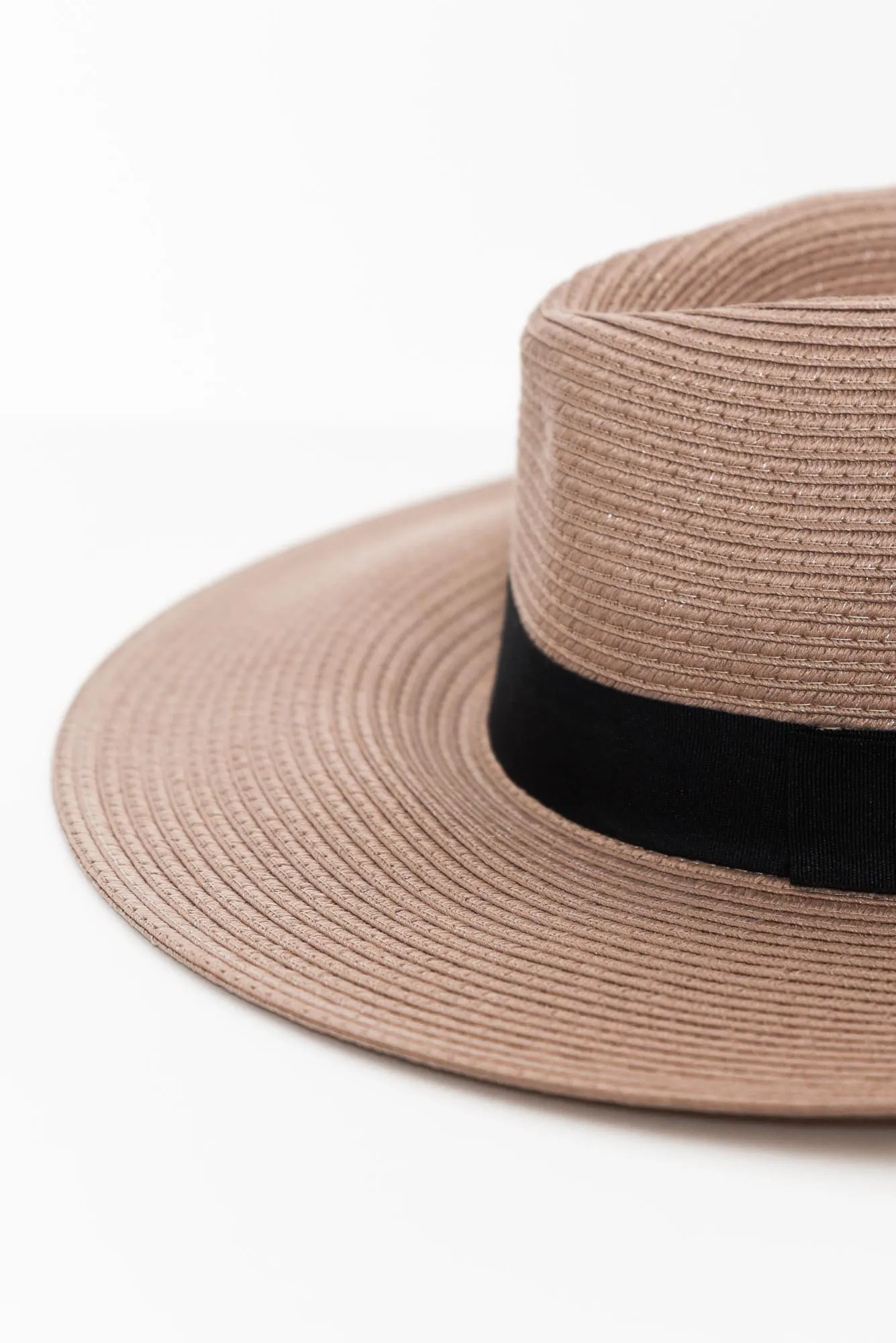 Fiona Taupe Wide Brim Travel Fedora sold by Blue Bungalow product image thumbnail 3