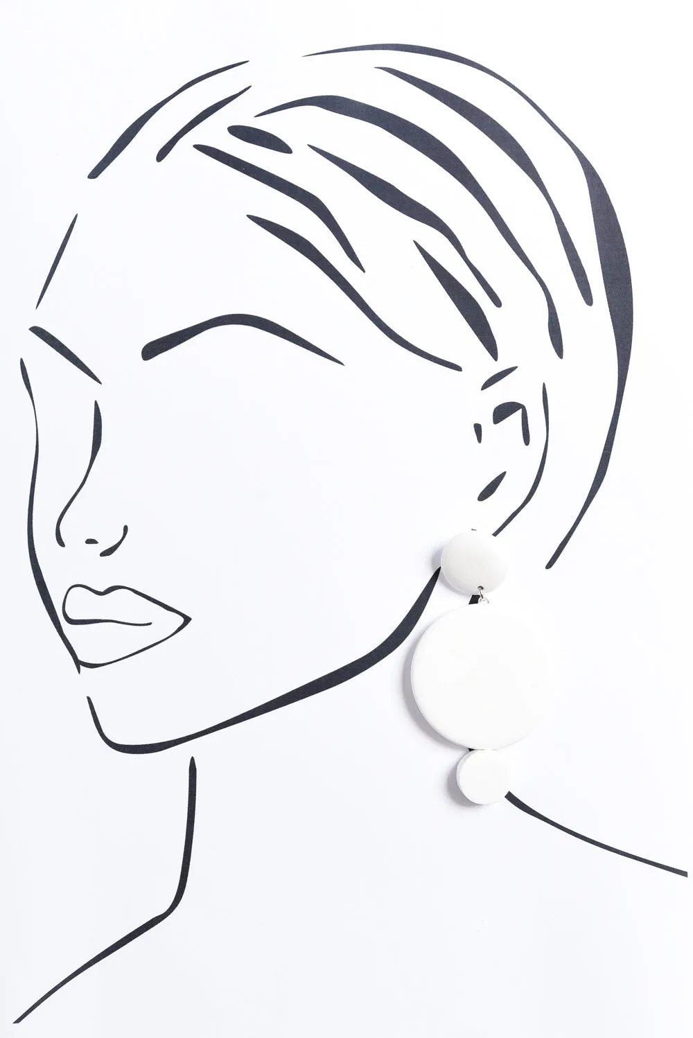 Bernice White Wood Circle Drop Earrings sold by Blue Bungalow product image thumbnail 2