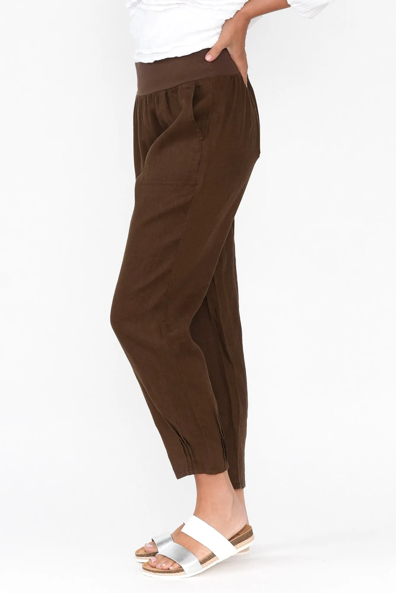 Tatum Chocolate Linen Pants sold by Blue Bungalow product image thumbnail 4