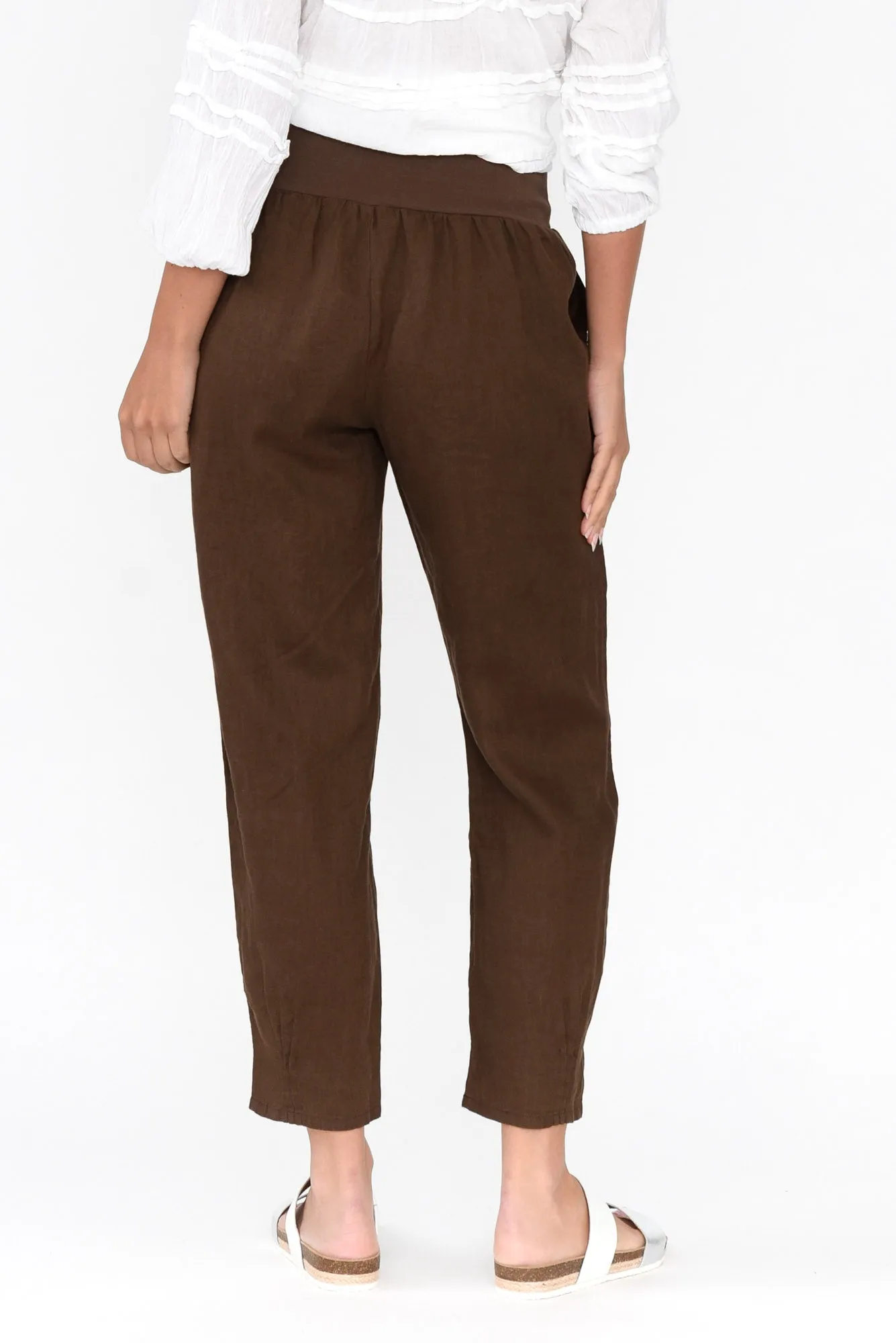 Tatum Chocolate Linen Pants sold by Blue Bungalow product image thumbnail 5