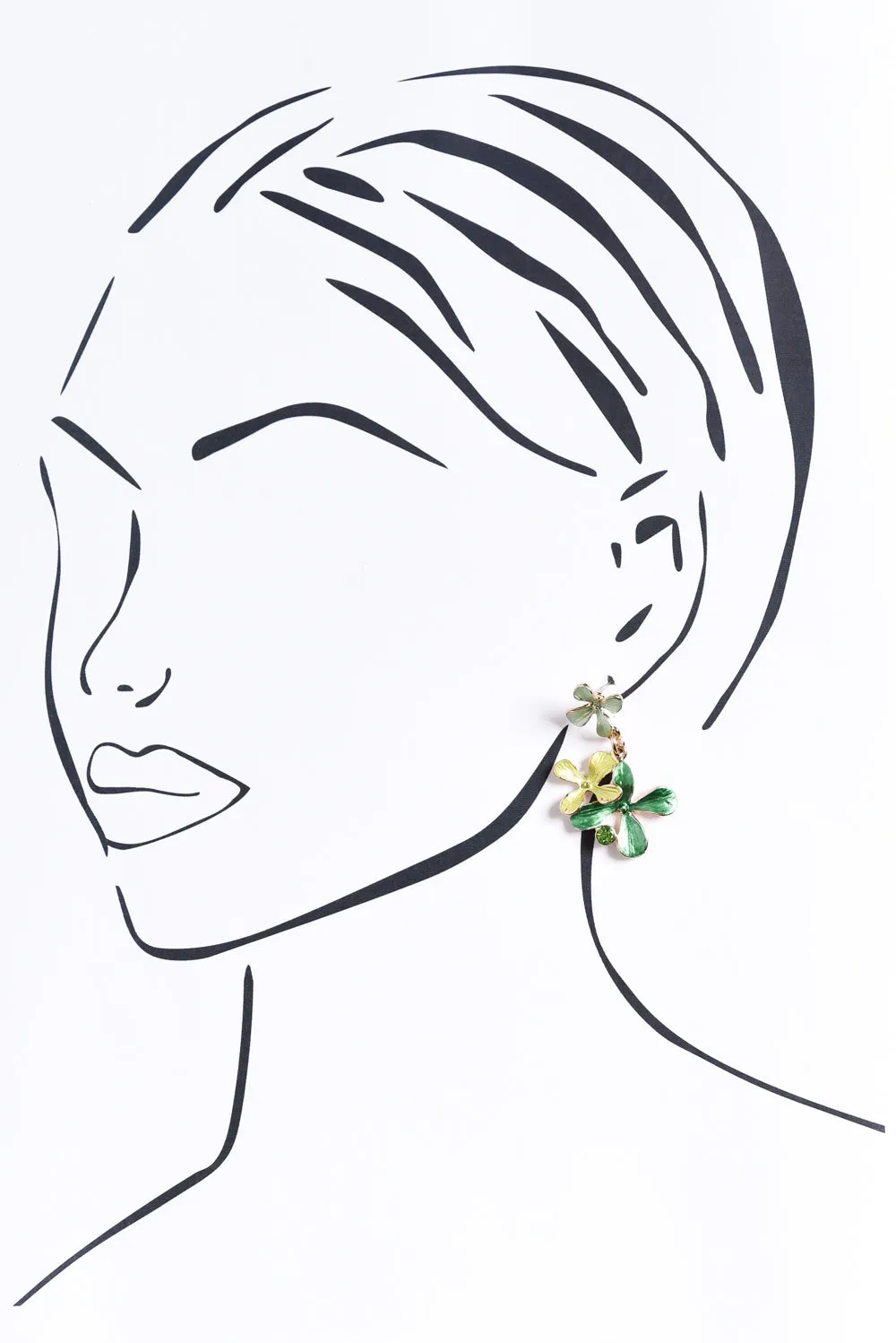 Mamie Green Flower Earrings sold by Blue Bungalow product image thumbnail 2