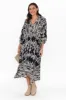 Elita Navy Abstract Pocket Dress sold by Blue Bungalow