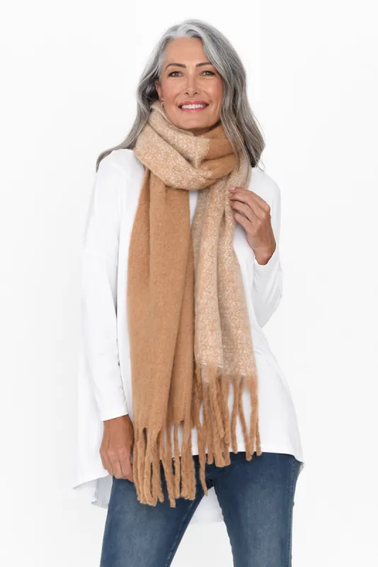 Matilda Taupe Tassel Scarf sold by Blue Bungalow