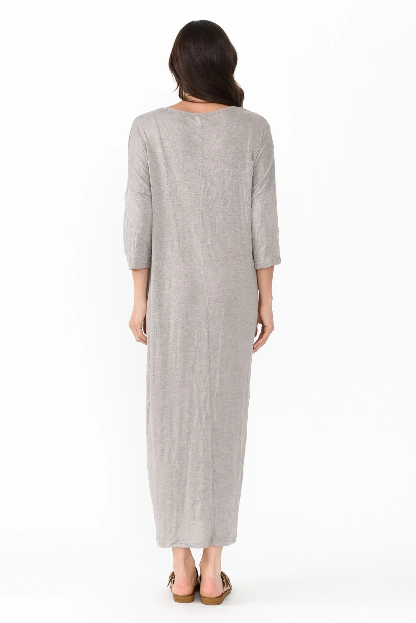 Travel Oat Crinkle Cotton Sleeved Maxi Dress sold by Blue Bungalow product image thumbnail 4