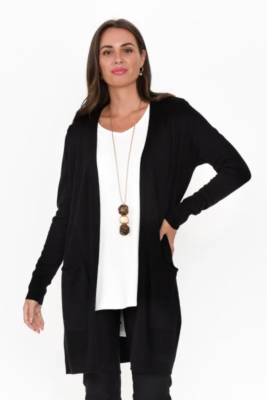 Mary Black Pocket Cardigan sold by Blue Bungalow