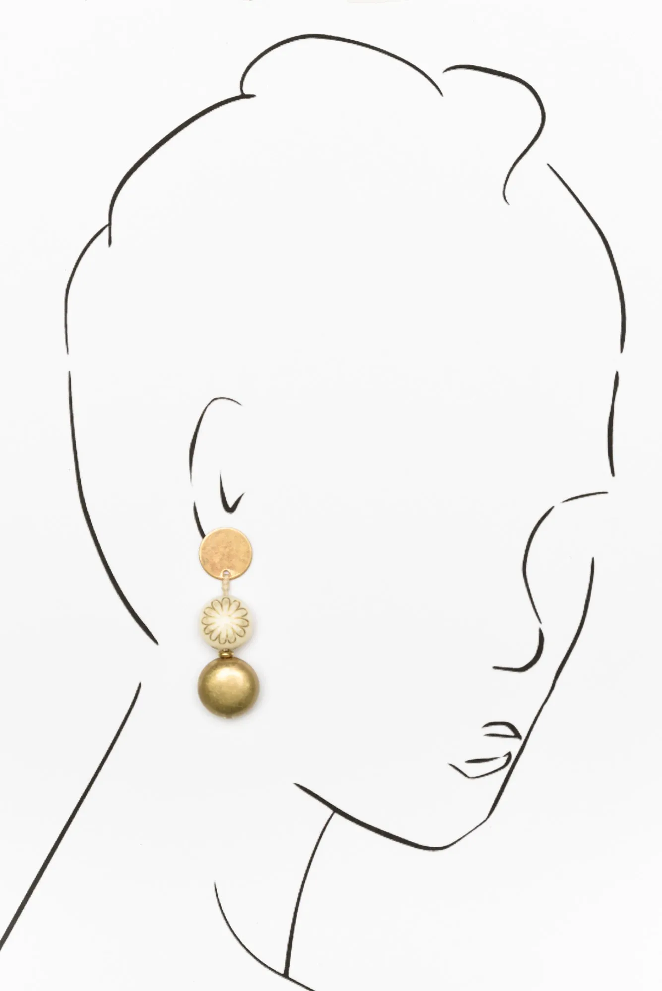 Wagner Gold Bead Drop Earrings sold by Blue Bungalow product image thumbnail 2