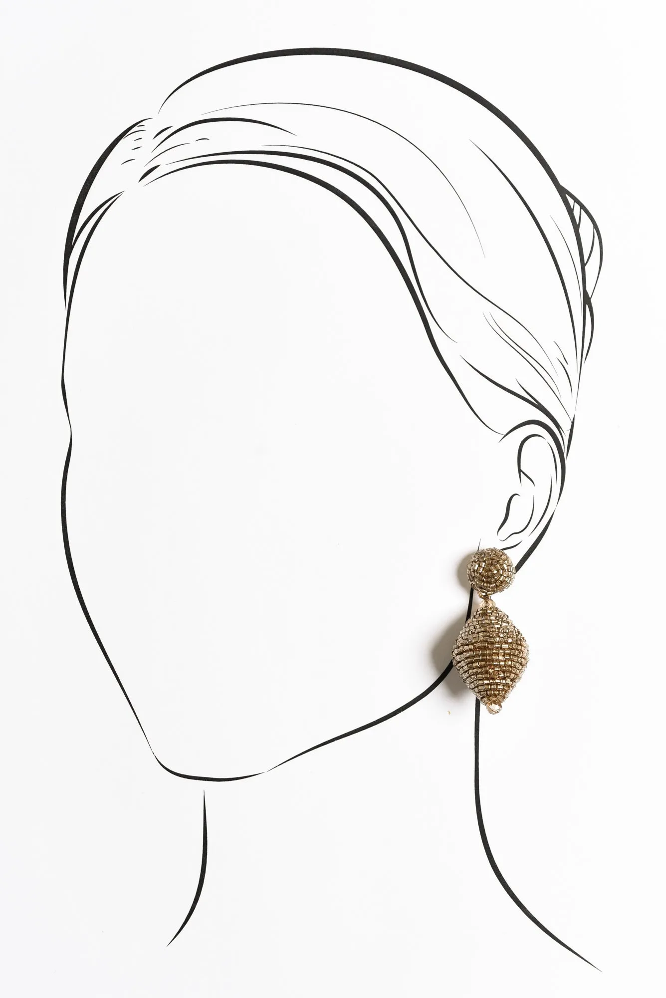 Pari Gold Beaded Drop Earrings sold by Blue Bungalow product image thumbnail 2