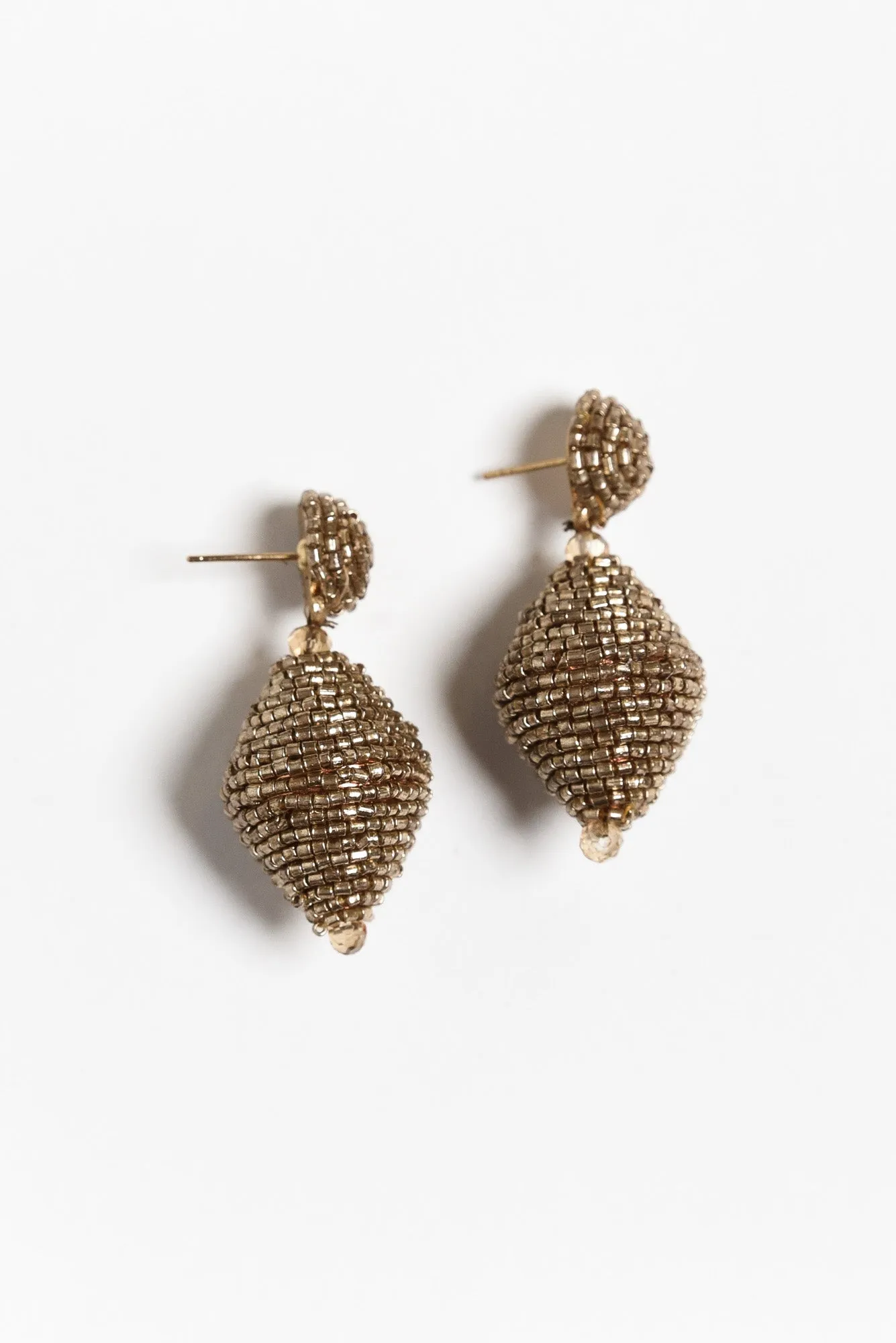 Pari Gold Beaded Drop Earrings sold by Blue Bungalow
