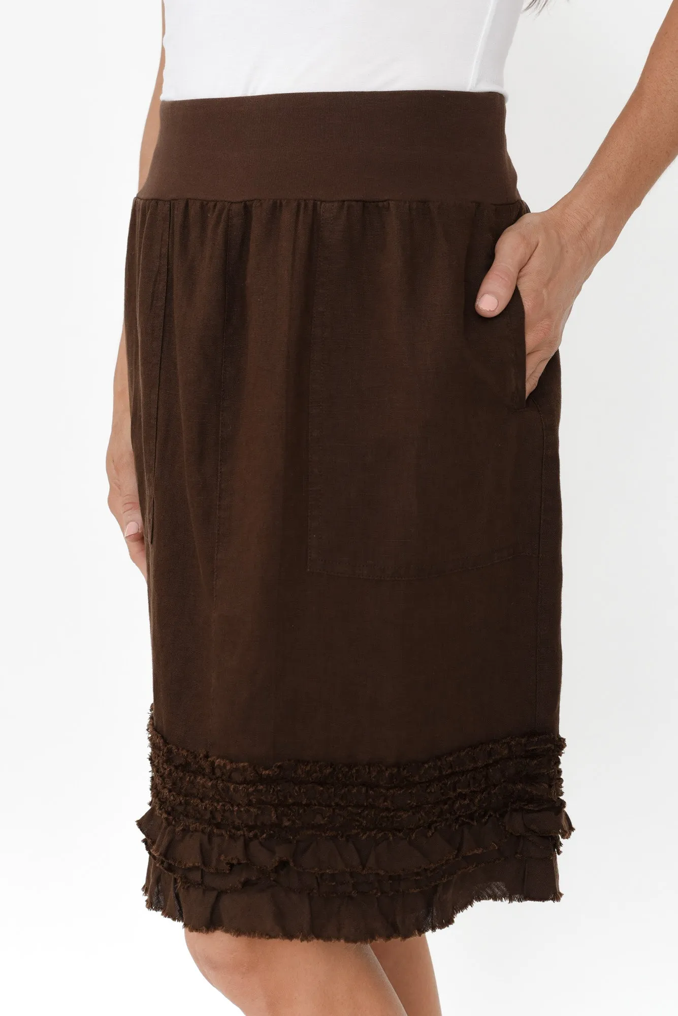 Phillipa Chocolate Ruffle Hem Skirt sold by Blue Bungalow product image thumbnail 5