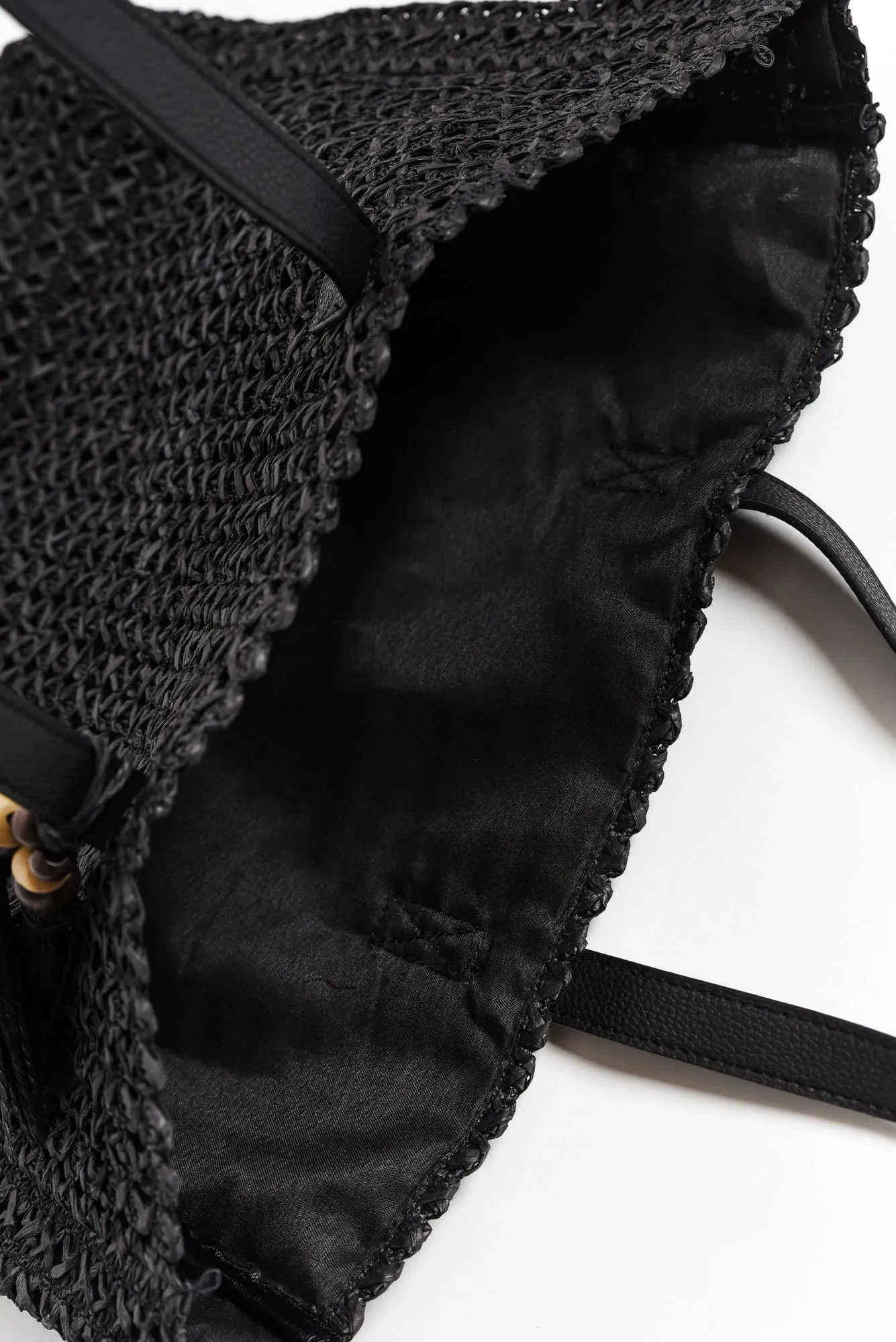 Izumi Black Woven Tote Bag sold by Blue Bungalow product image thumbnail 2