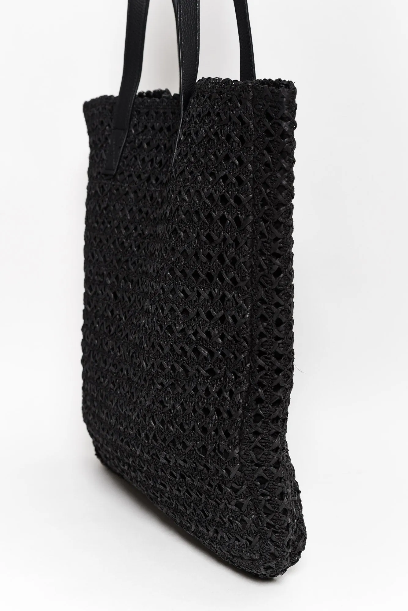 Izumi Black Woven Tote Bag sold by Blue Bungalow product image thumbnail 3