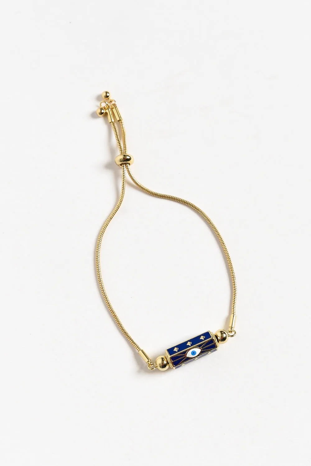 Doppio Blue Eye Chain Bracelet sold by Blue Bungalow