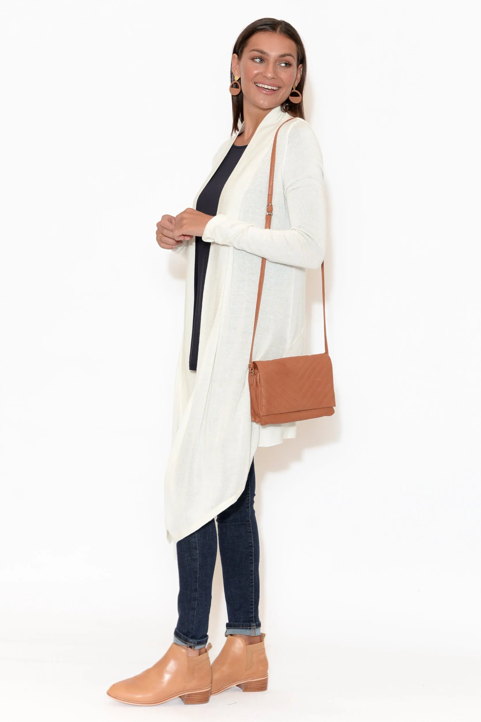 Lauper White Cashmere Bamboo Cardigan sold by Blue Bungalow product image thumbnail 5