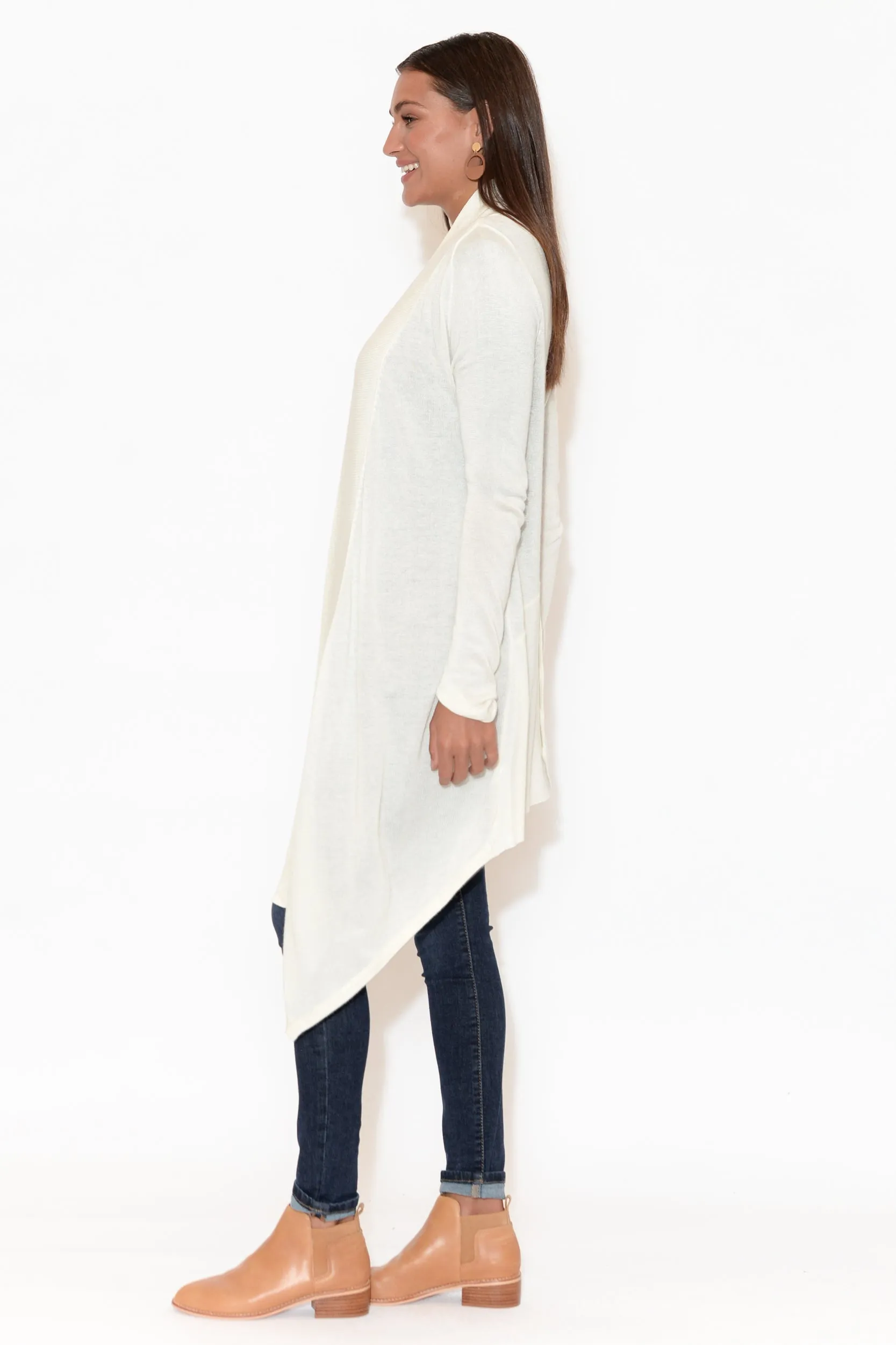 Lauper White Cashmere Bamboo Cardigan sold by Blue Bungalow product image thumbnail 3