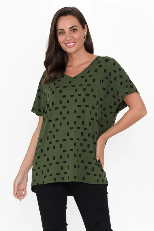 Ivy Green Geo Micro Modal Swing Tee sold by Blue Bungalow
