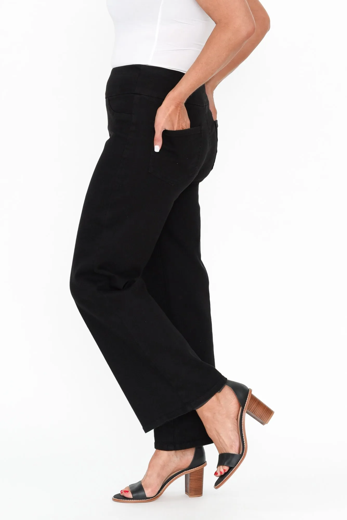 Nicola Black Wide Leg Jeans sold by Blue Bungalow product image thumbnail 5