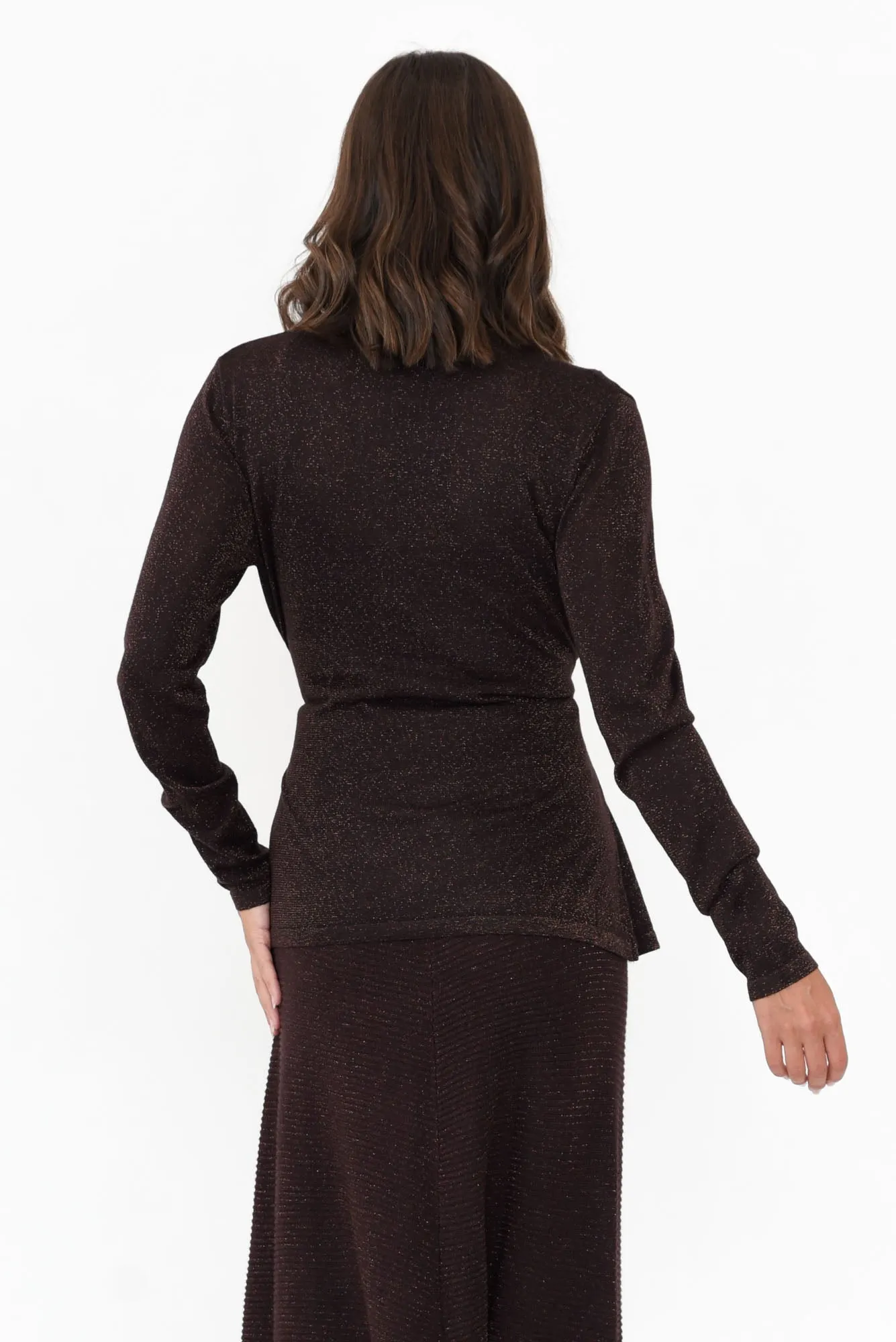 Domenica Brown Knit Tie Cardigan sold by Blue Bungalow product image thumbnail 4