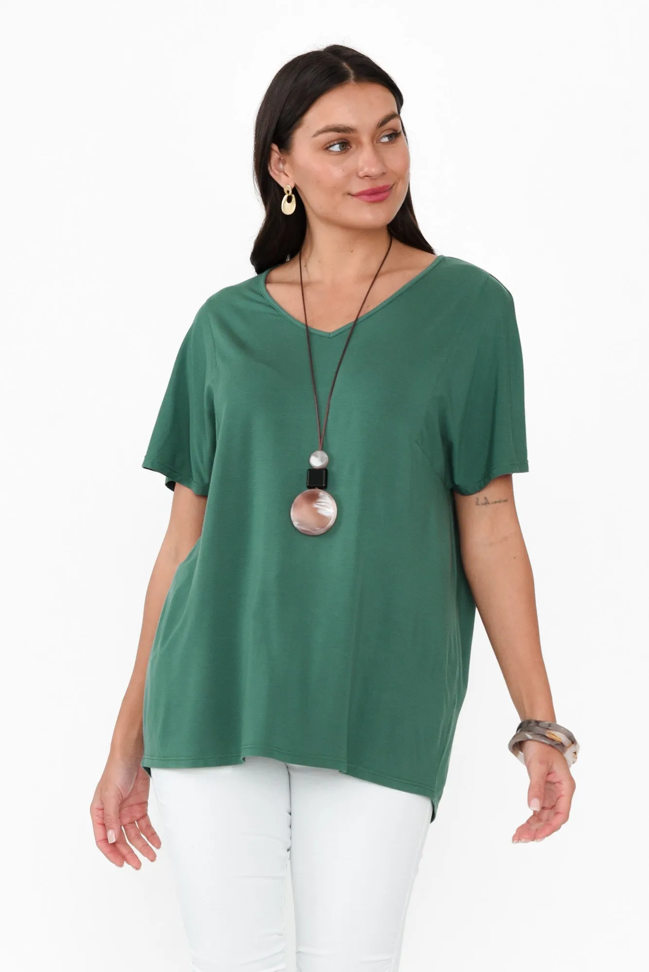 Ivy Emerald Micro Modal Swing Tee sold by Blue Bungalow product image thumbnail 2