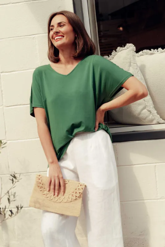 Ivy Emerald Micro Modal Swing Tee sold by Blue Bungalow