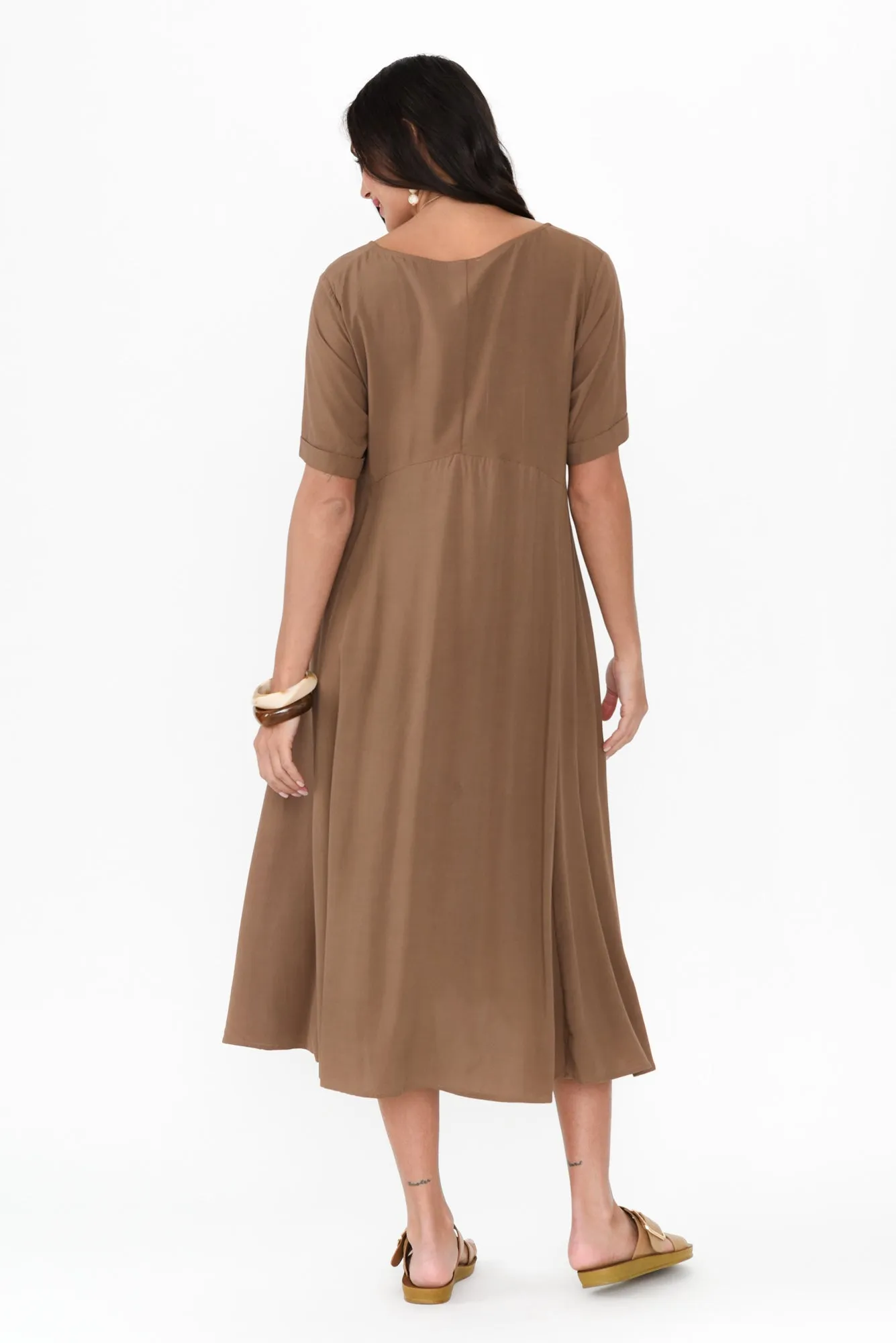 Zaelia Chocolate Crescent Dress sold by Blue Bungalow product image thumbnail 4
