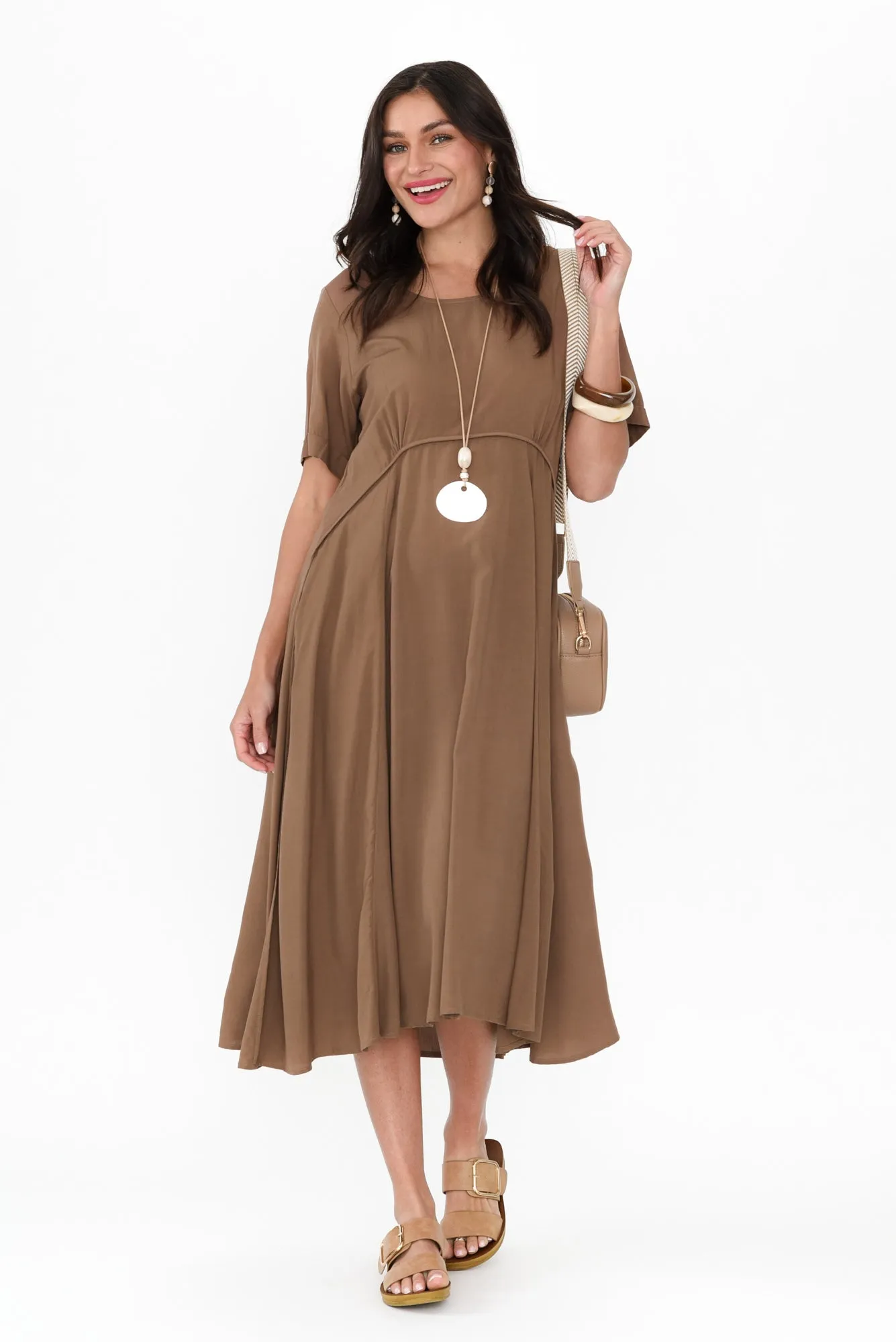 Zaelia Chocolate Crescent Dress sold by Blue Bungalow product image thumbnail 2