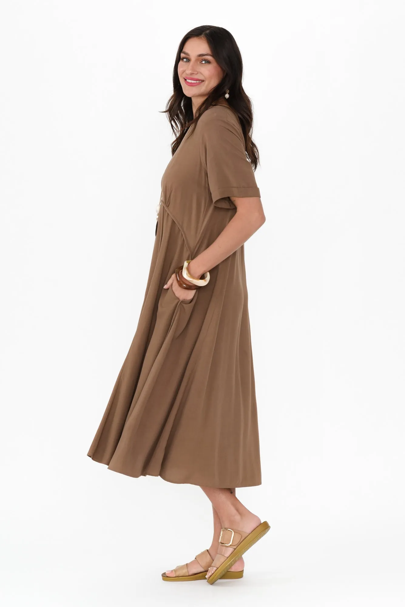 Zaelia Chocolate Crescent Dress sold by Blue Bungalow product image thumbnail 3