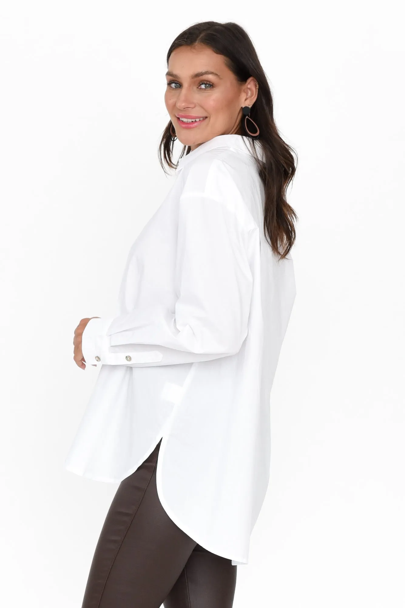 Fabel White Cotton Poplin Shirt sold by Blue Bungalow product image thumbnail 4