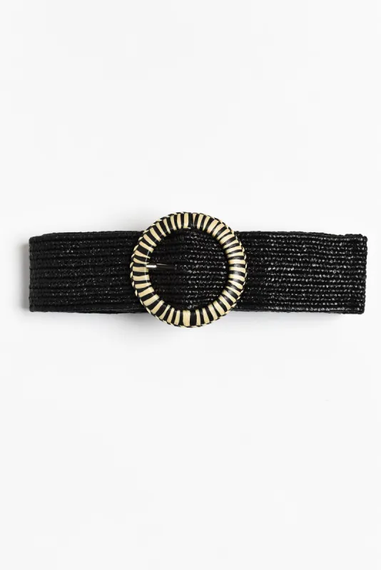 Sandy Black Stripe Woven Belt sold by Blue Bungalow