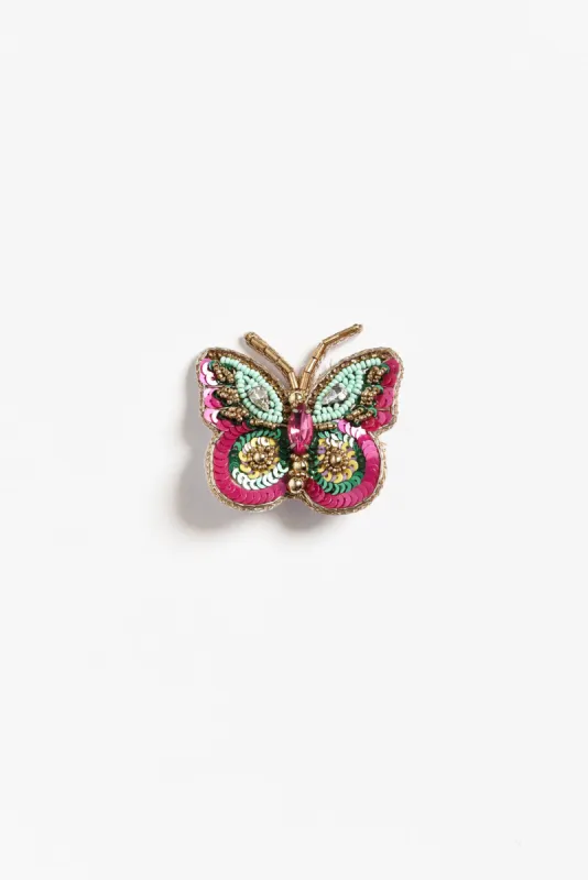Desirae Purple Butterfly Beaded Brooch sold by Blue Bungalow